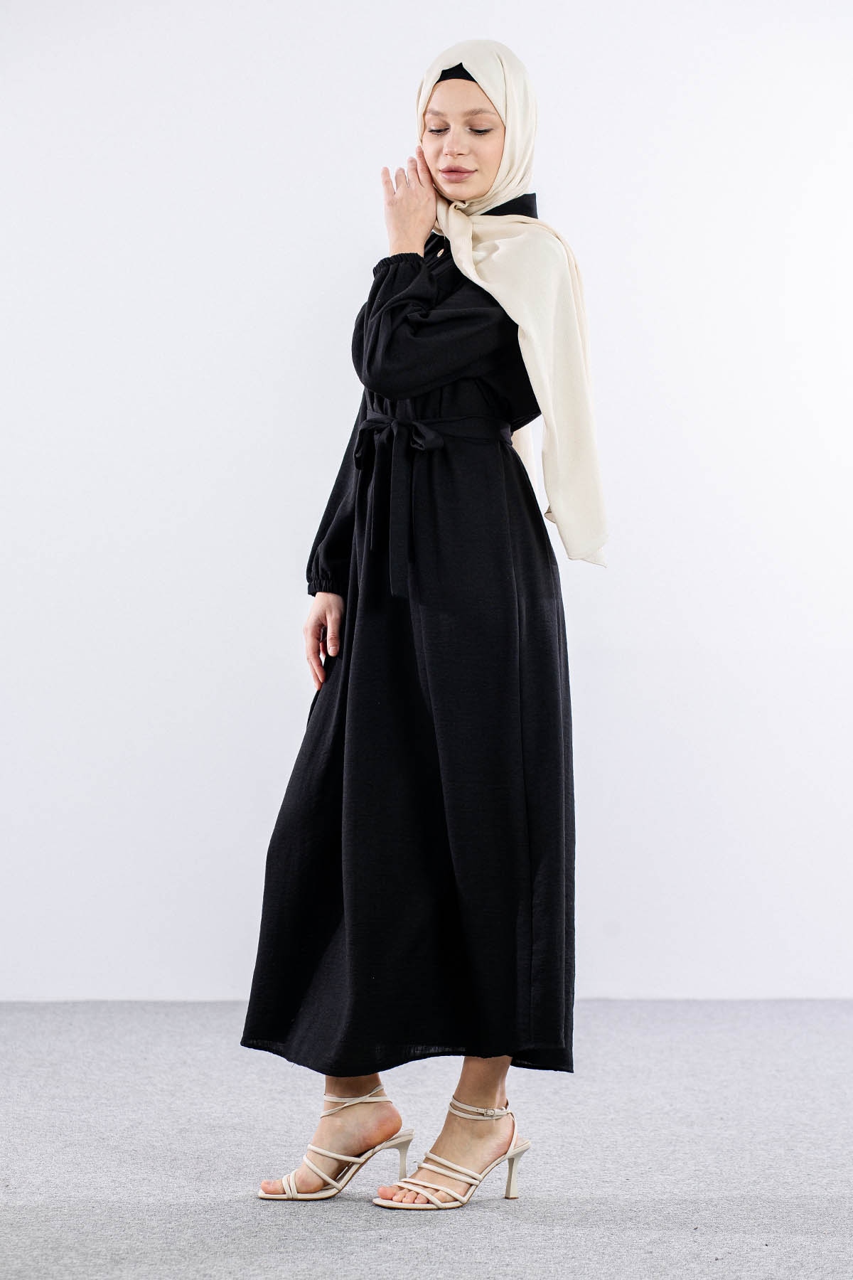 1063 Elbise 44-52 Roba - Siyah - 4