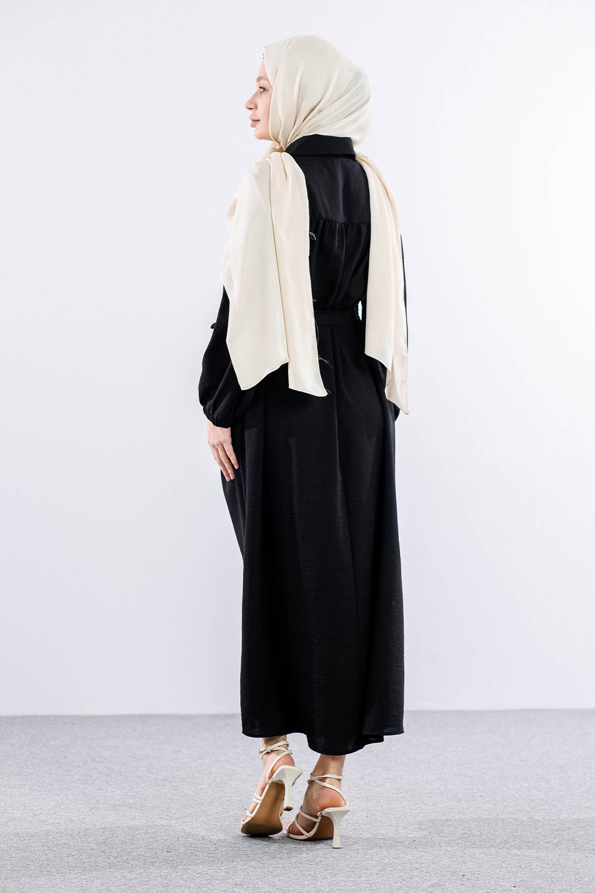 1063 Elbise 44-52 Roba - Siyah - 5