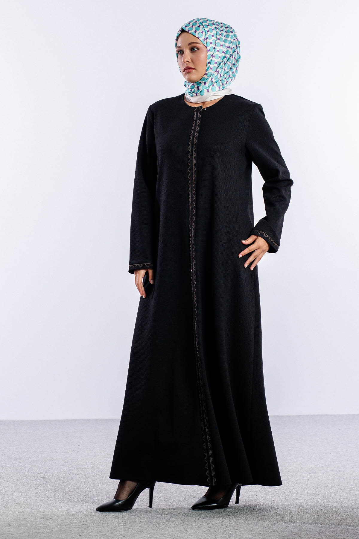 1071 Ferace Süheyla Luna 46-56 - Siyah - 3