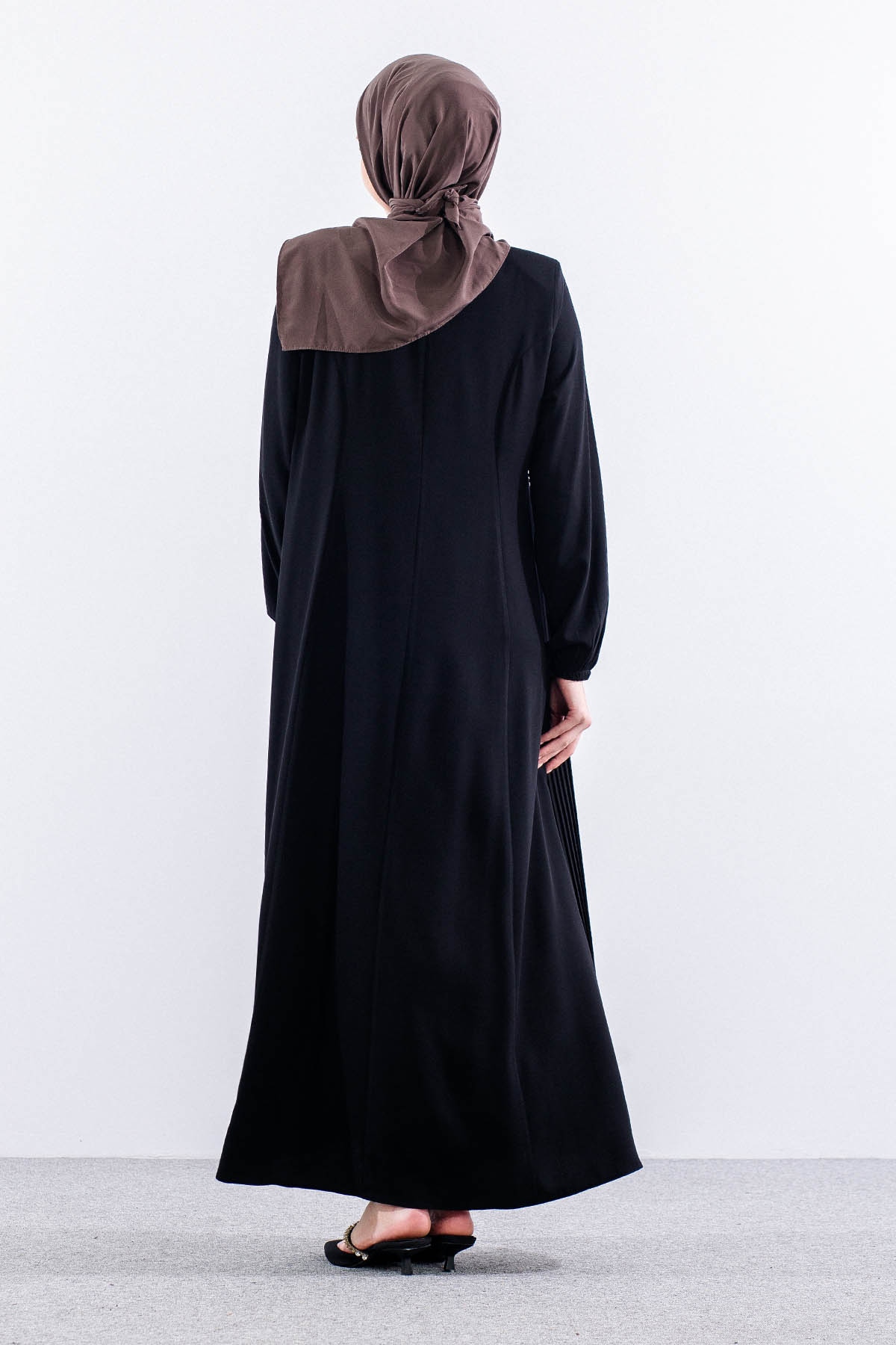 1072 Ferace 44-54 İsra Yaz Kumas - Siyah - 4