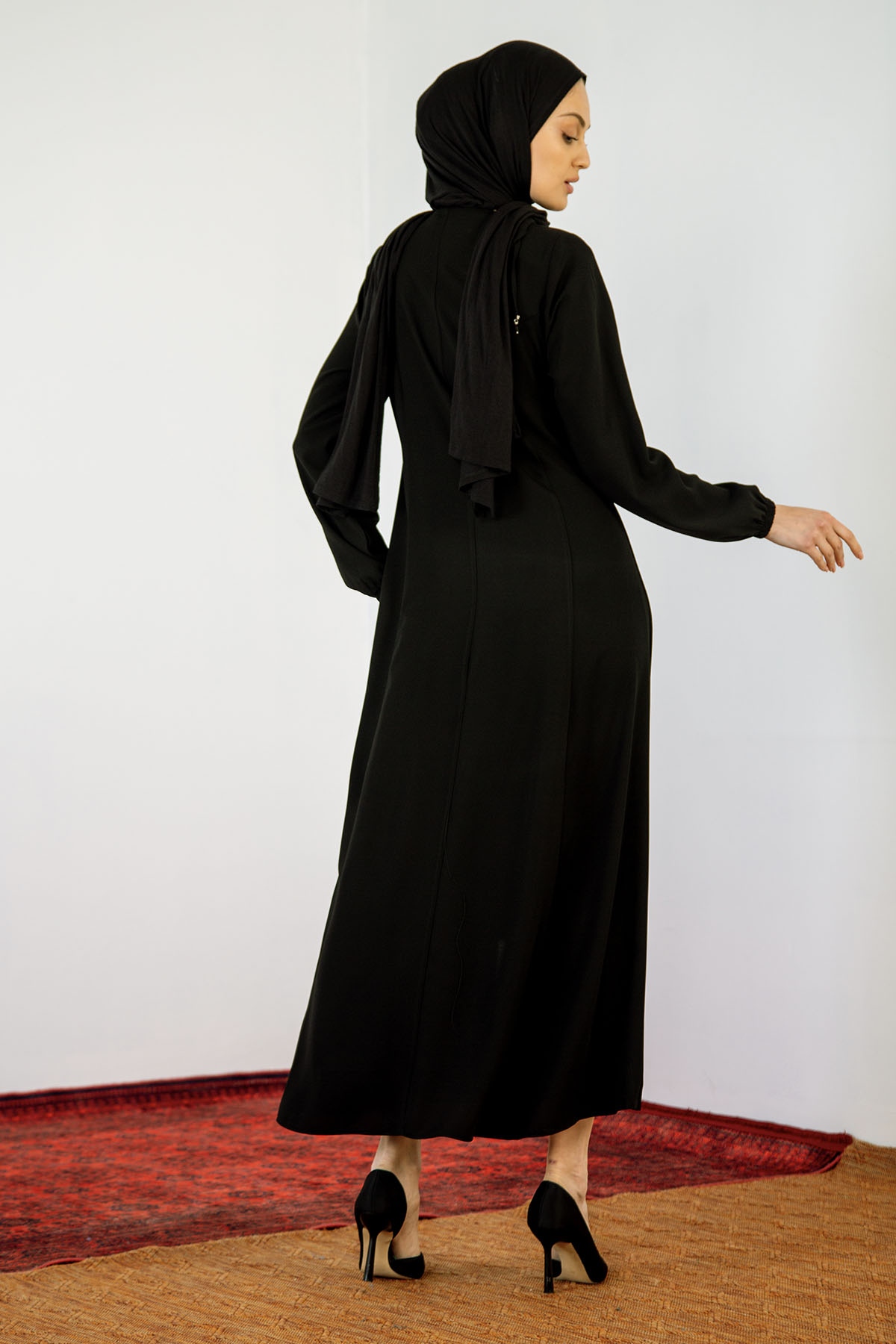 1072 Ferace 44-54 - Siyah - 4