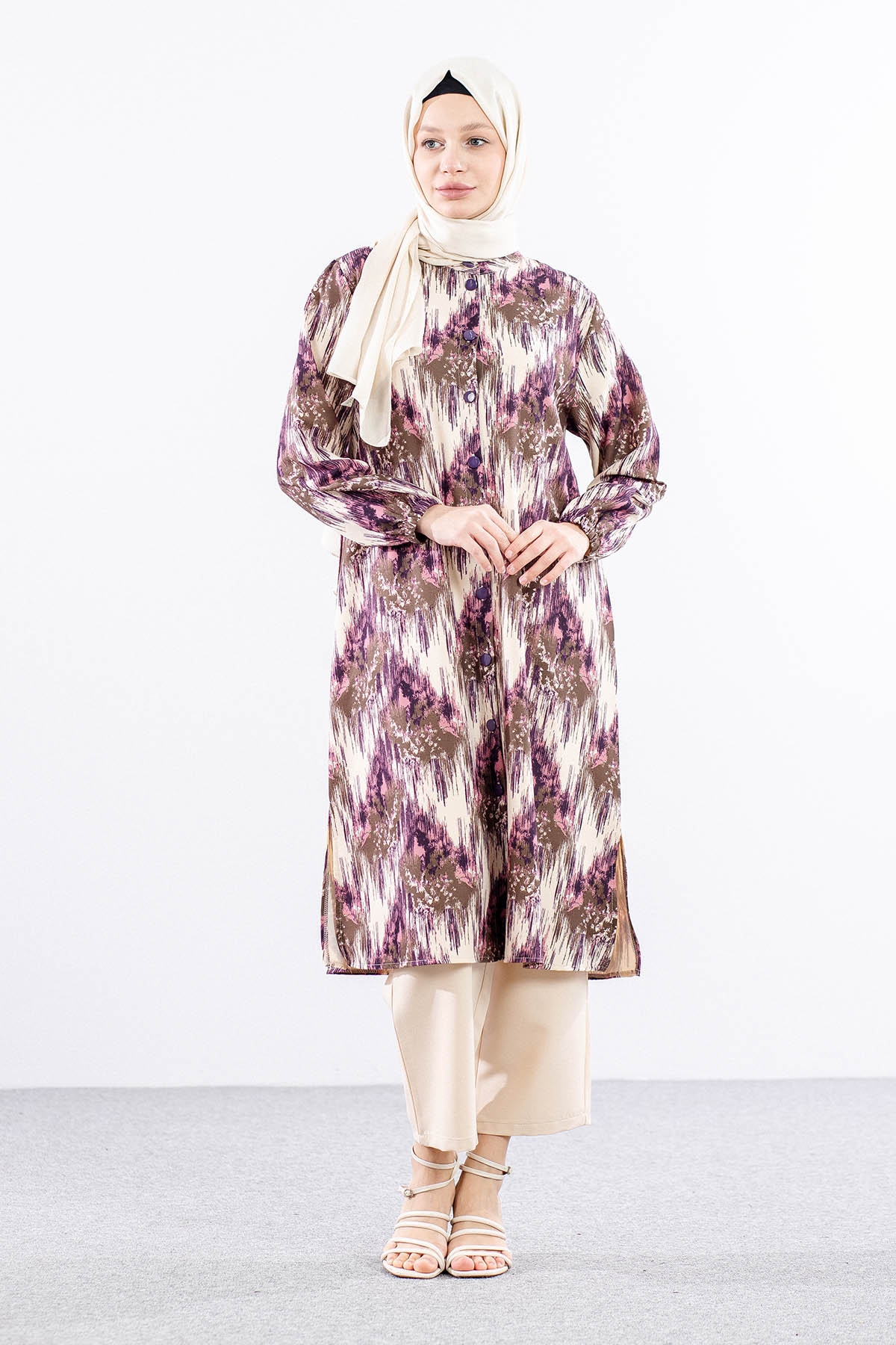 1072 Takim 44-50 Dsn - Pudra - 1