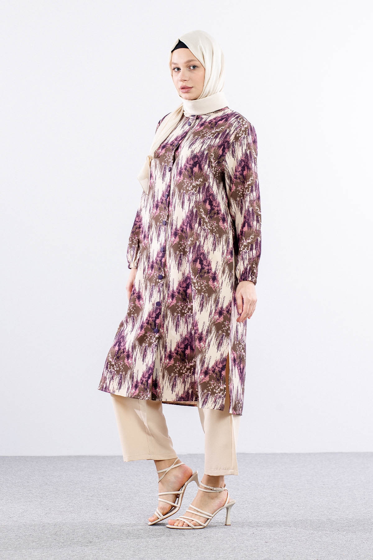 1072 Takim 44-50 Dsn - Pudra - 3