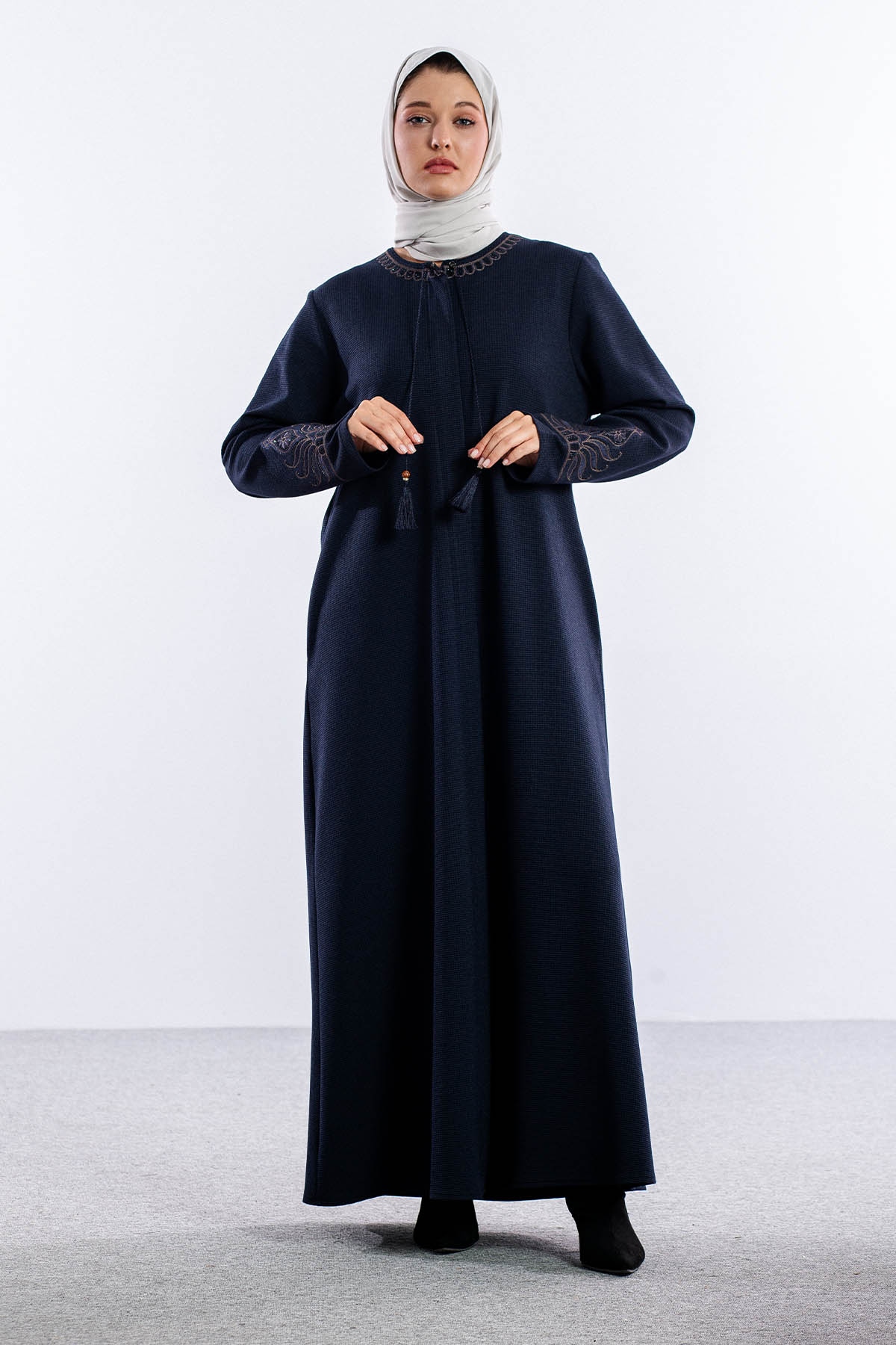 1075 Ferace 46-56 Sakine Luna Kis - Lacivert - 1