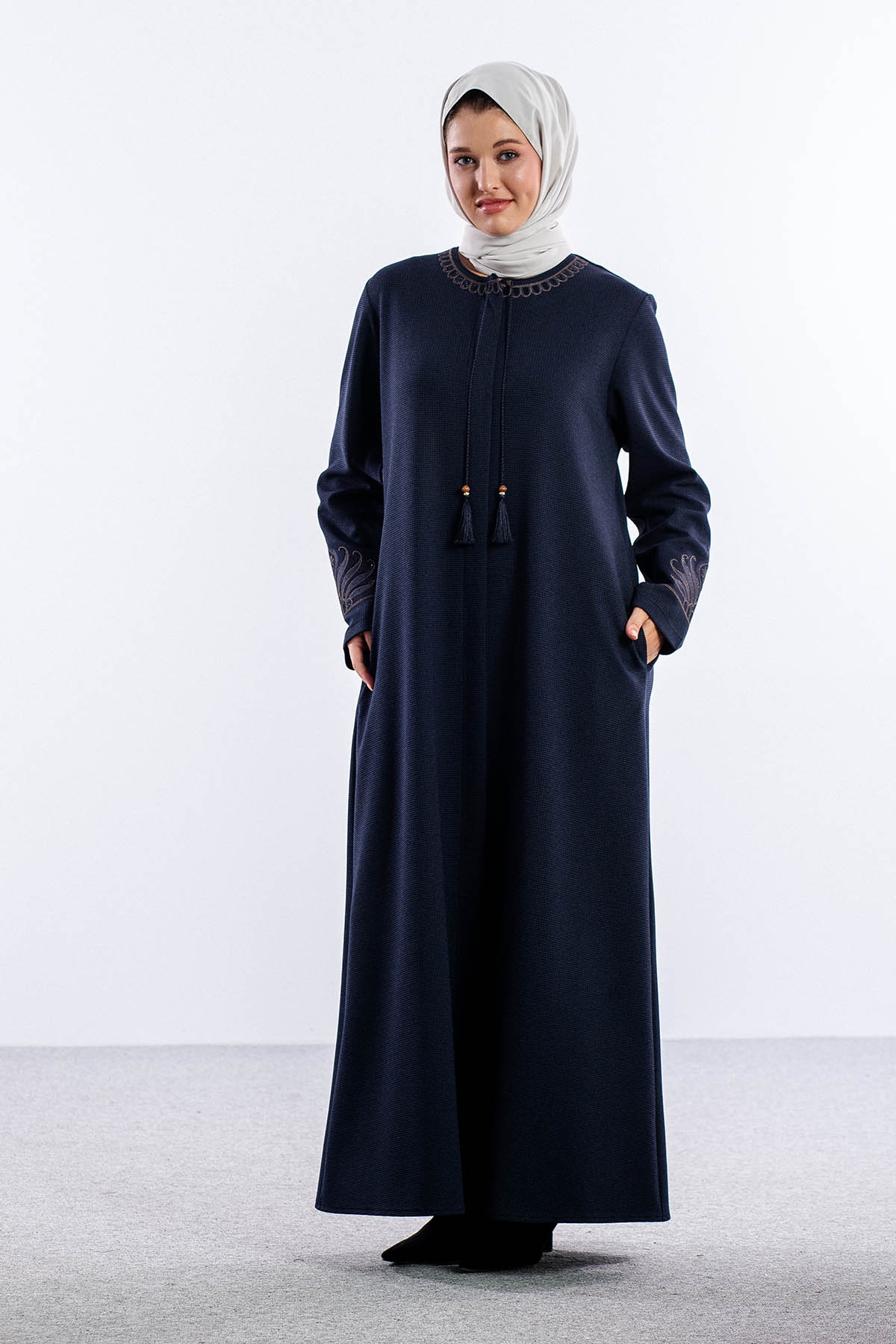 1075 Ferace 46-56 Sakine Luna Kis - Lacivert - 2