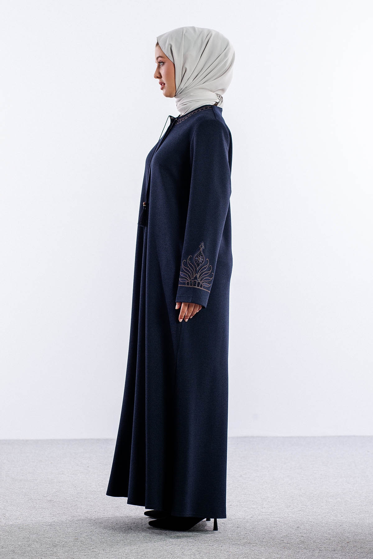 1075 Ferace 46-56 Sakine Luna Kis - Lacivert - 4