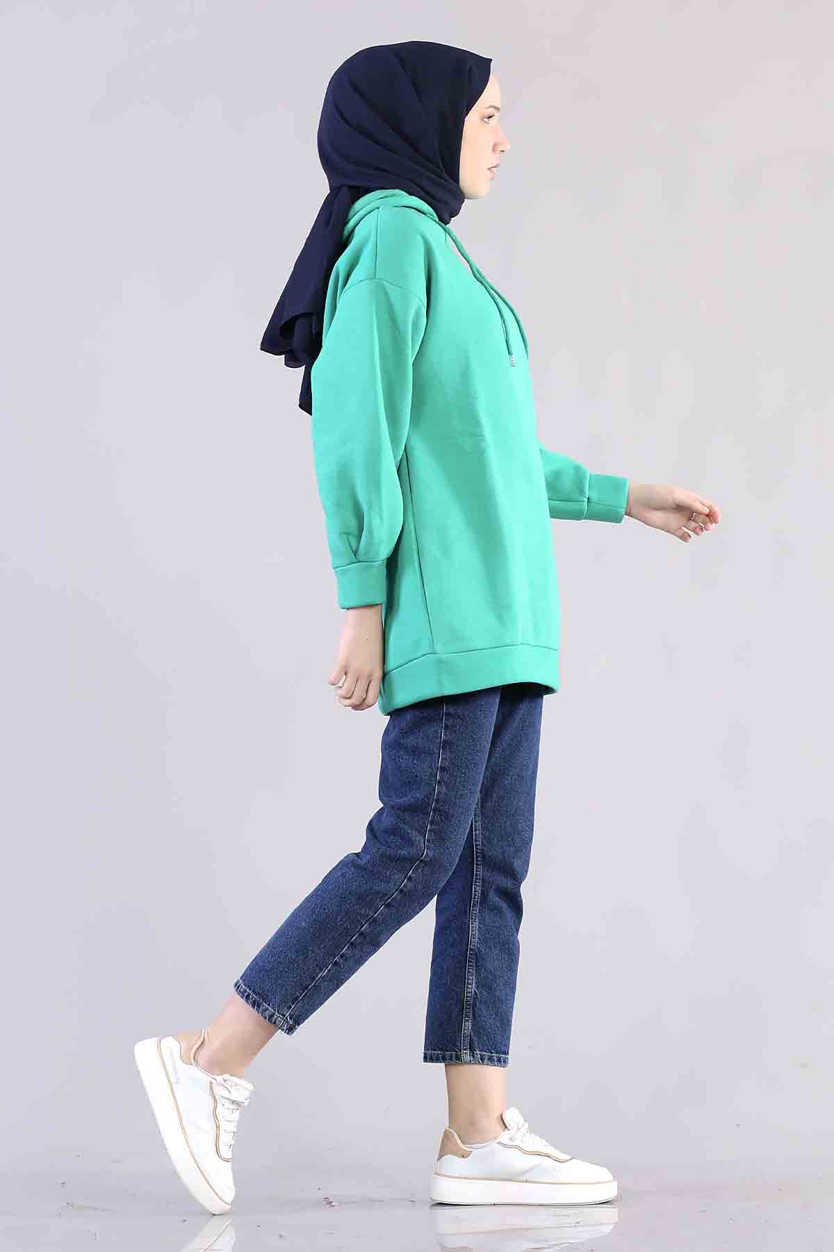 1081 Kapşonlu Tunik 38-44 - Benetton - 4