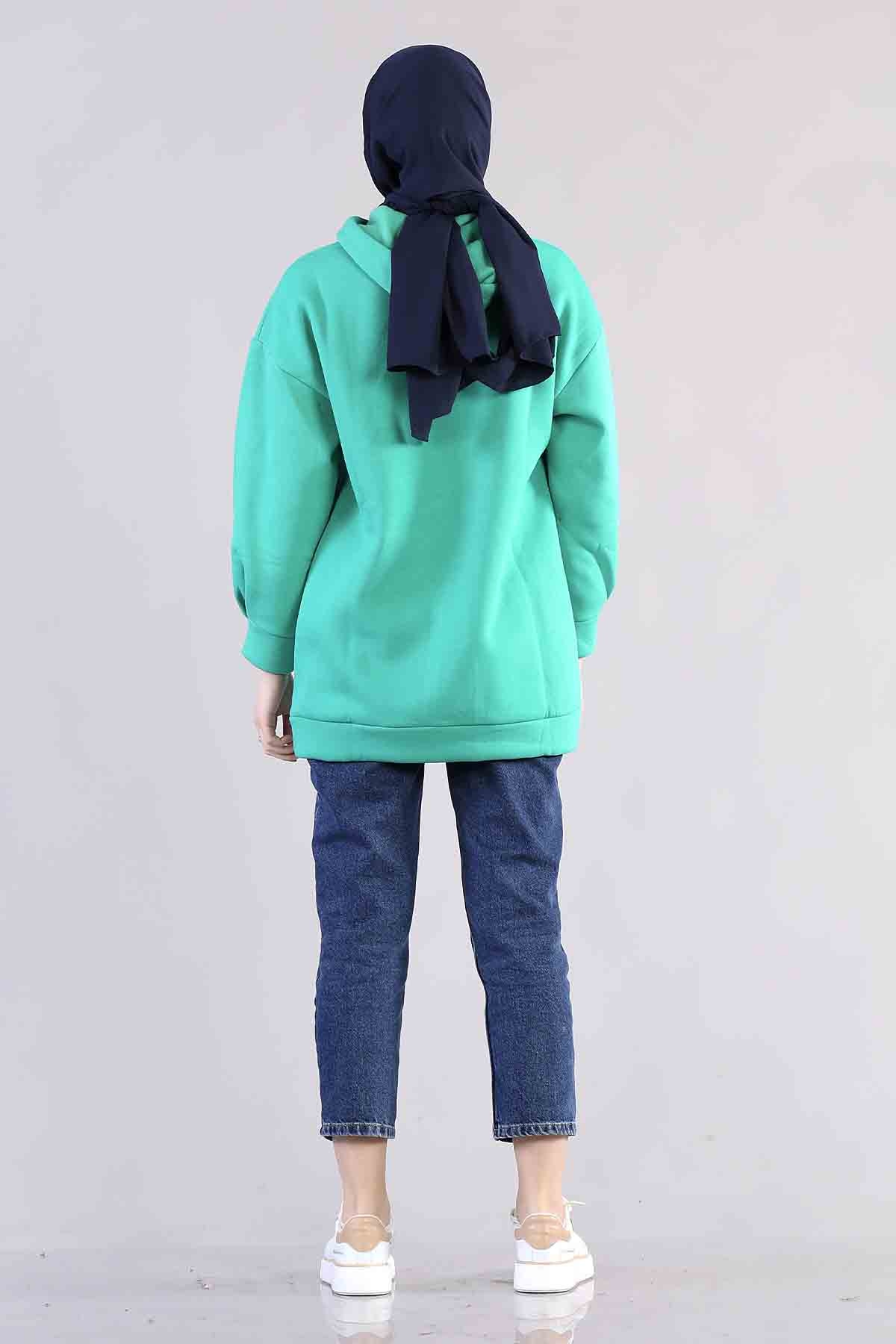 1081 Kapşonlu Tunik 38-44 - Benetton - 5