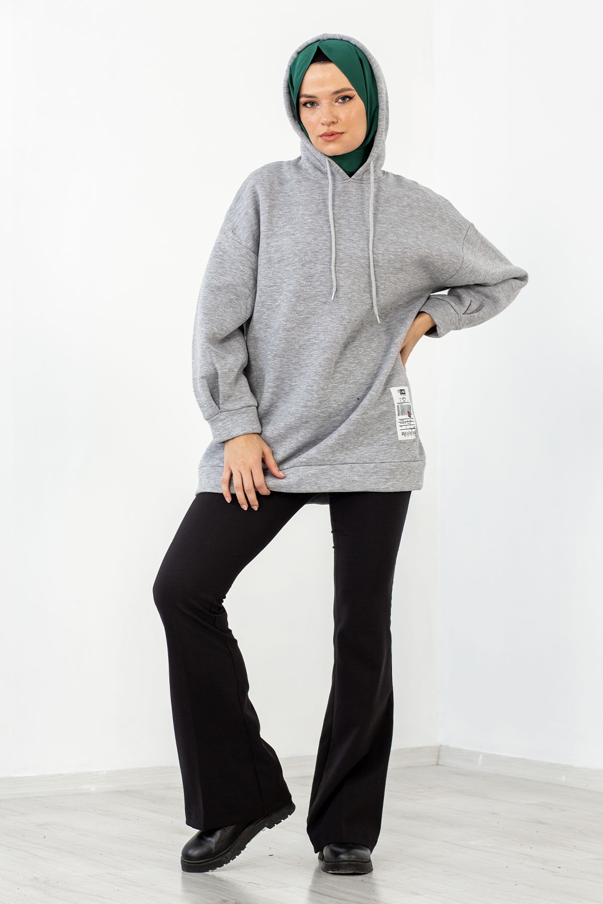 1081 Sweat Tunik 38-44 - Gri - 1