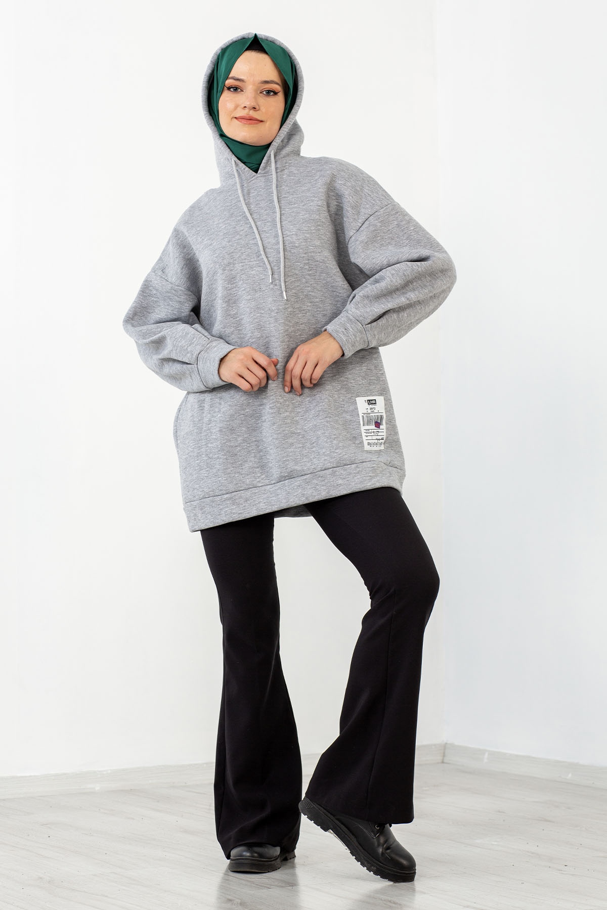 1081 Sweat Tunik 38-44 - Gri - 2