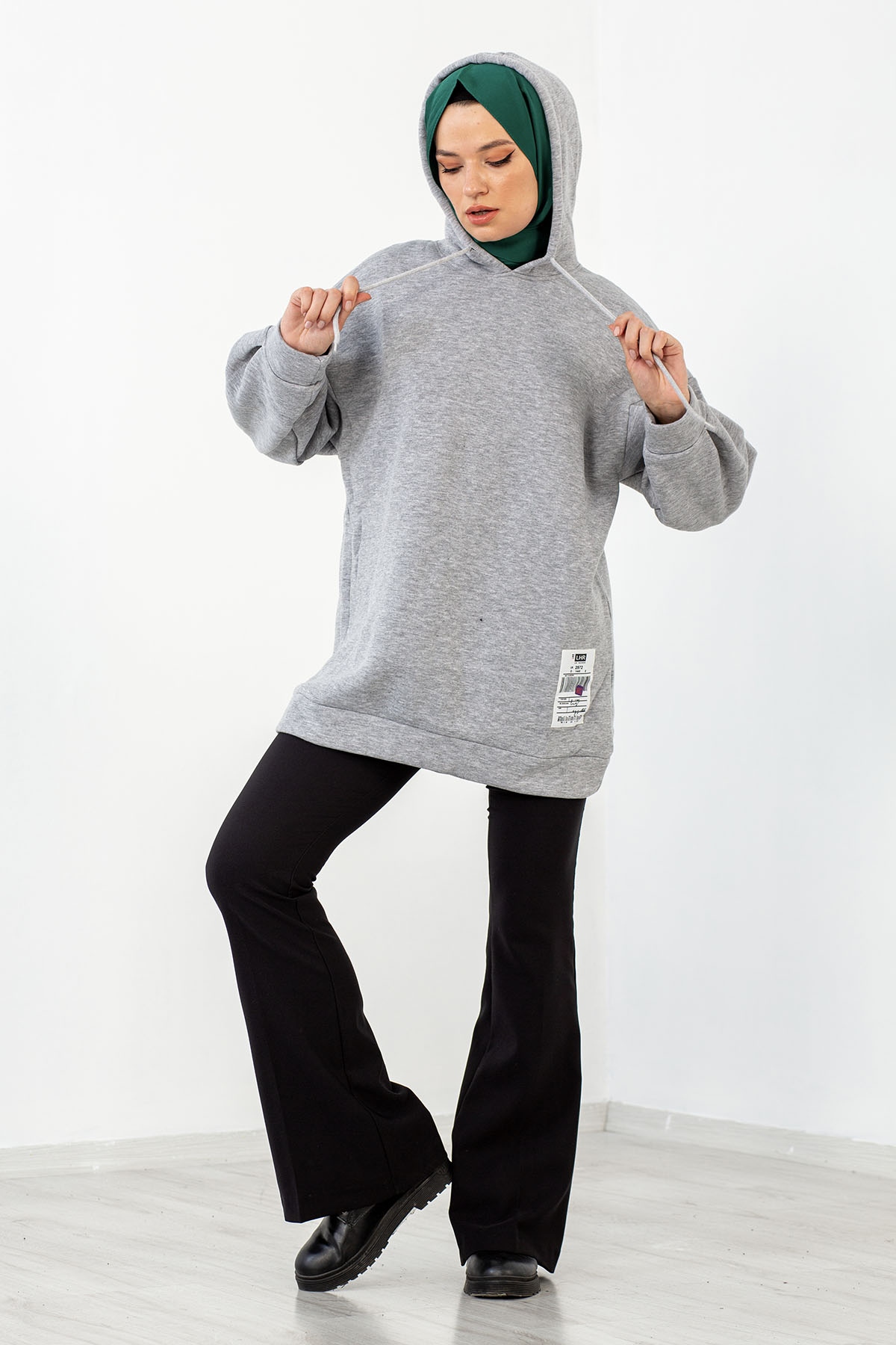 1081 Sweat Tunik 38-44 - Gri - 3