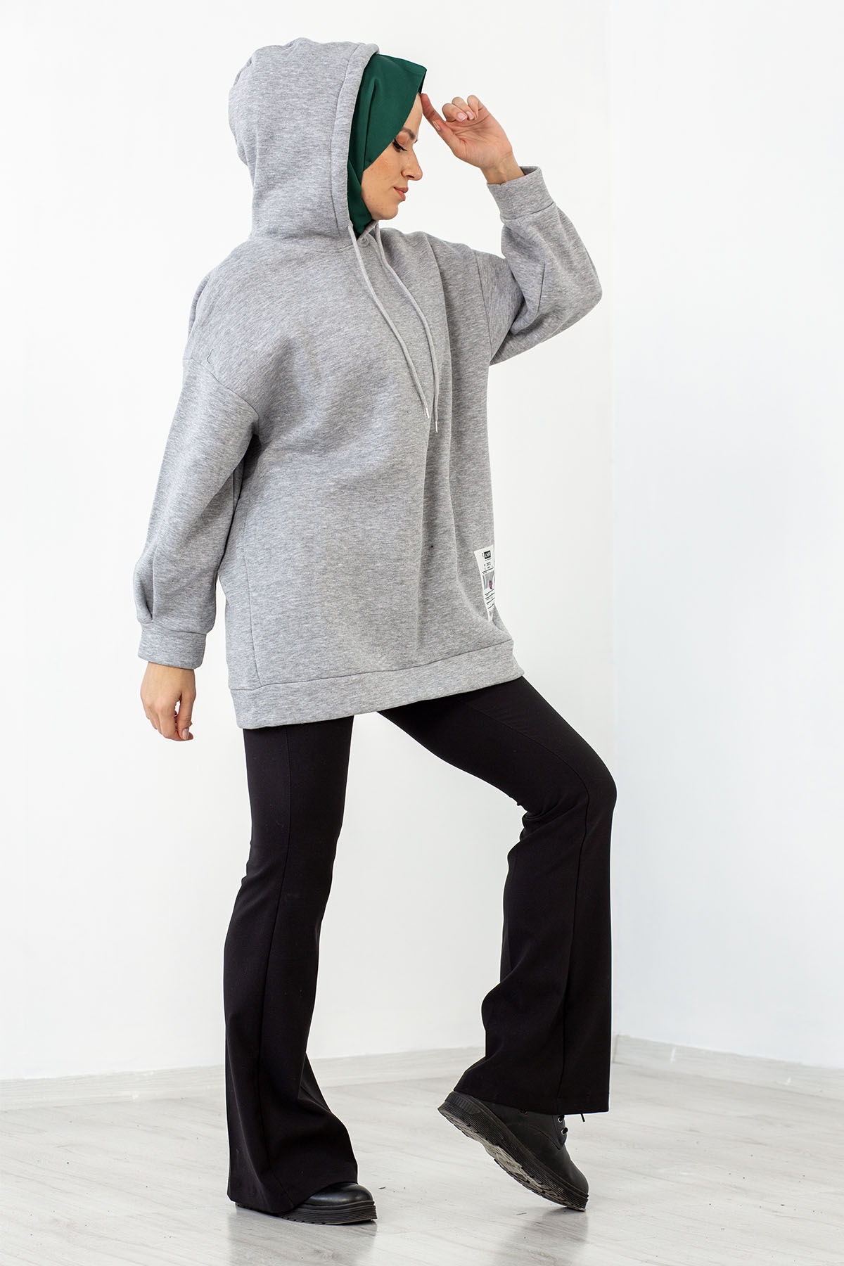 1081 Sweat Tunik 38-44 - Gri - 4