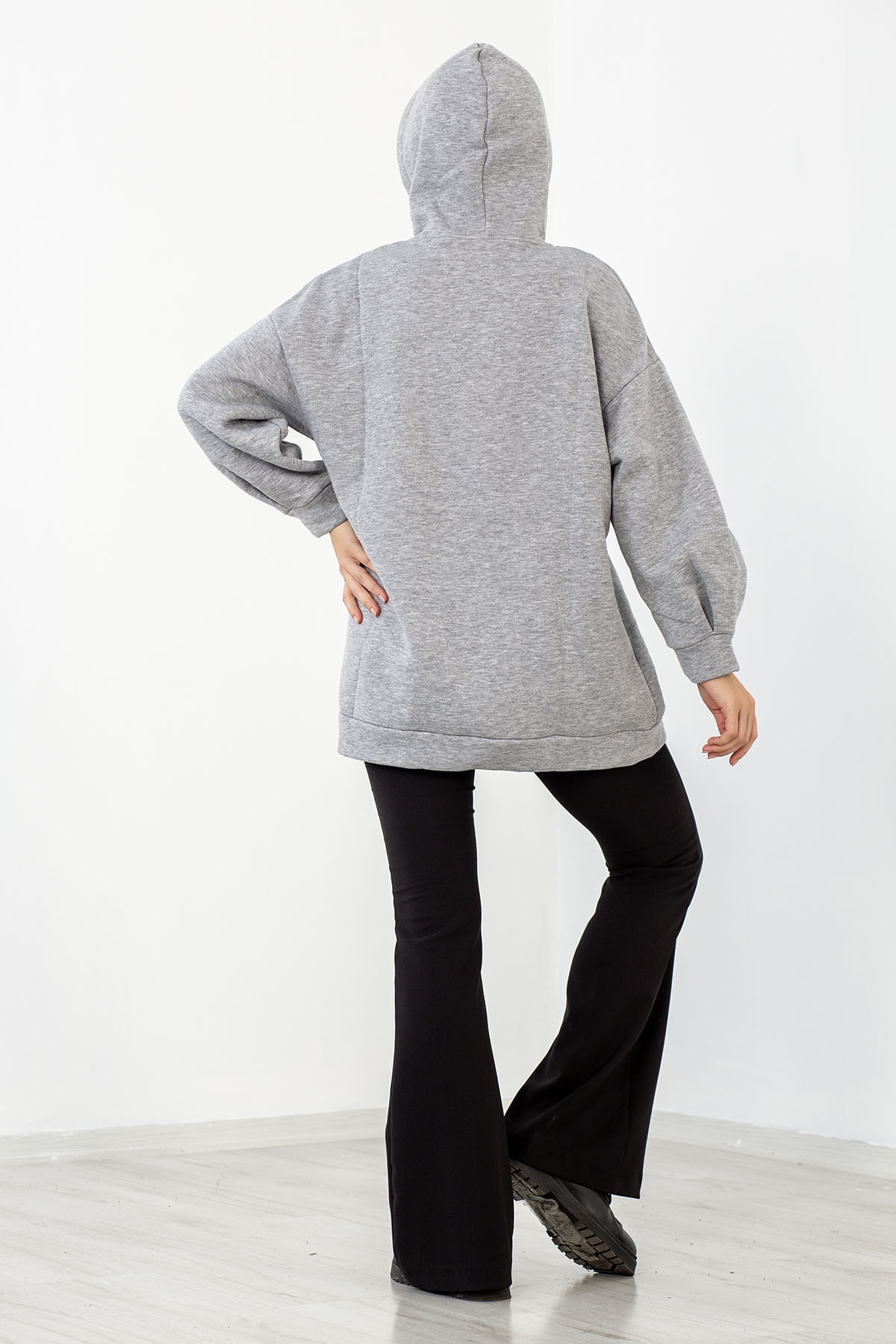 1081 Sweat Tunik 38-44 - Gri - 5