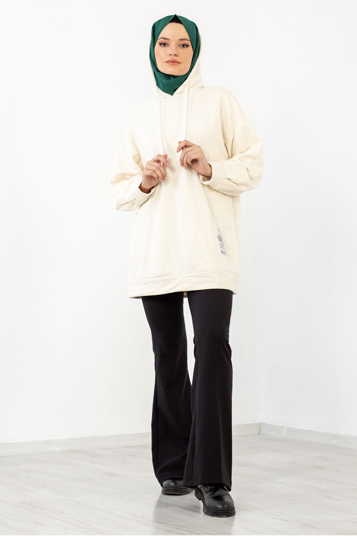 1081 Sweat Tunik 38-44 - Krem - 1