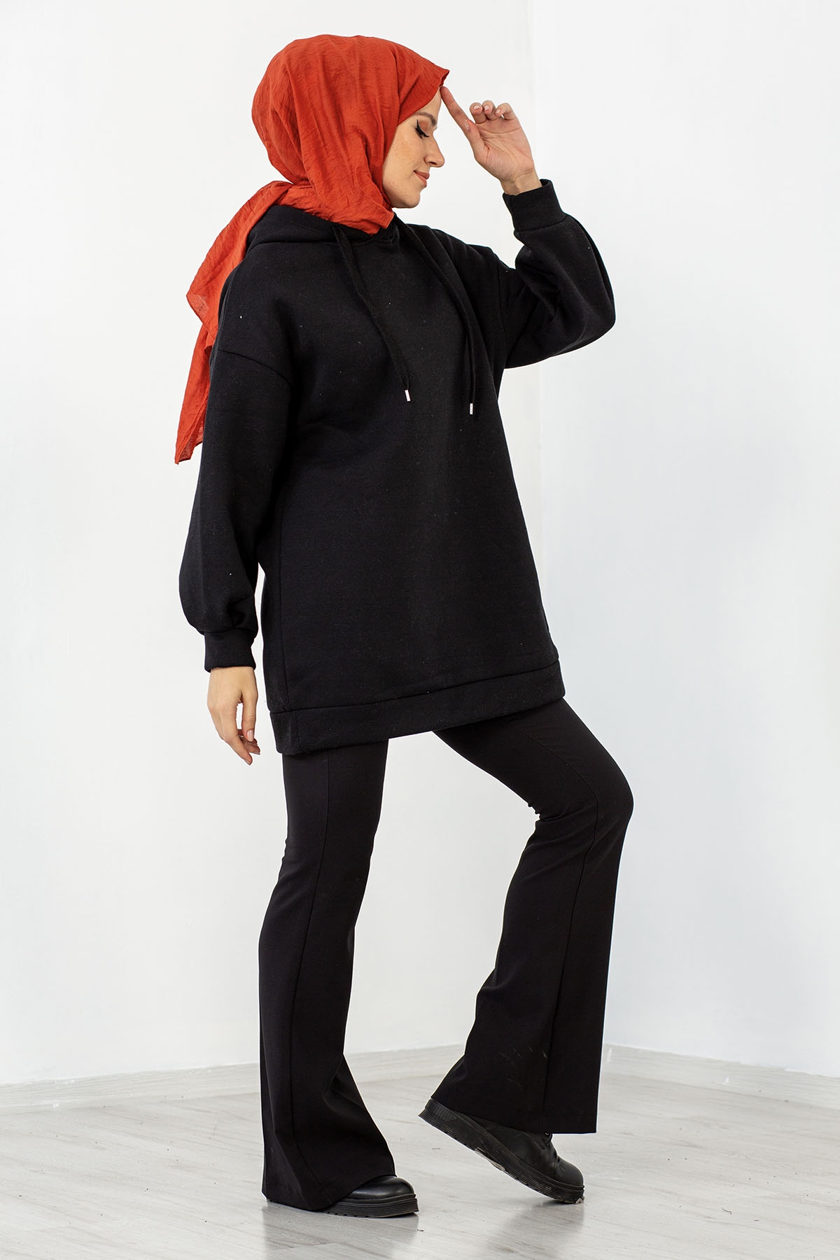 1081 Sweat Tunik 38-44 - Siyah - 3