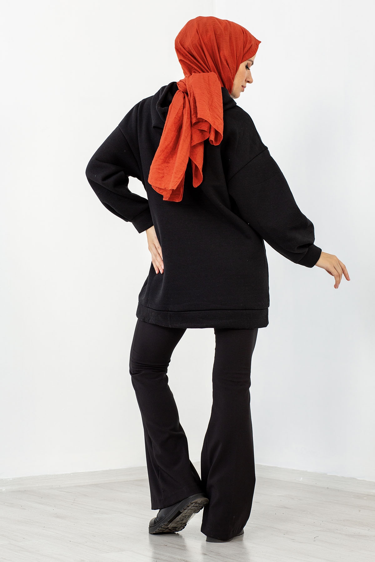 1081 Sweat Tunik 38-44 - Siyah - 4