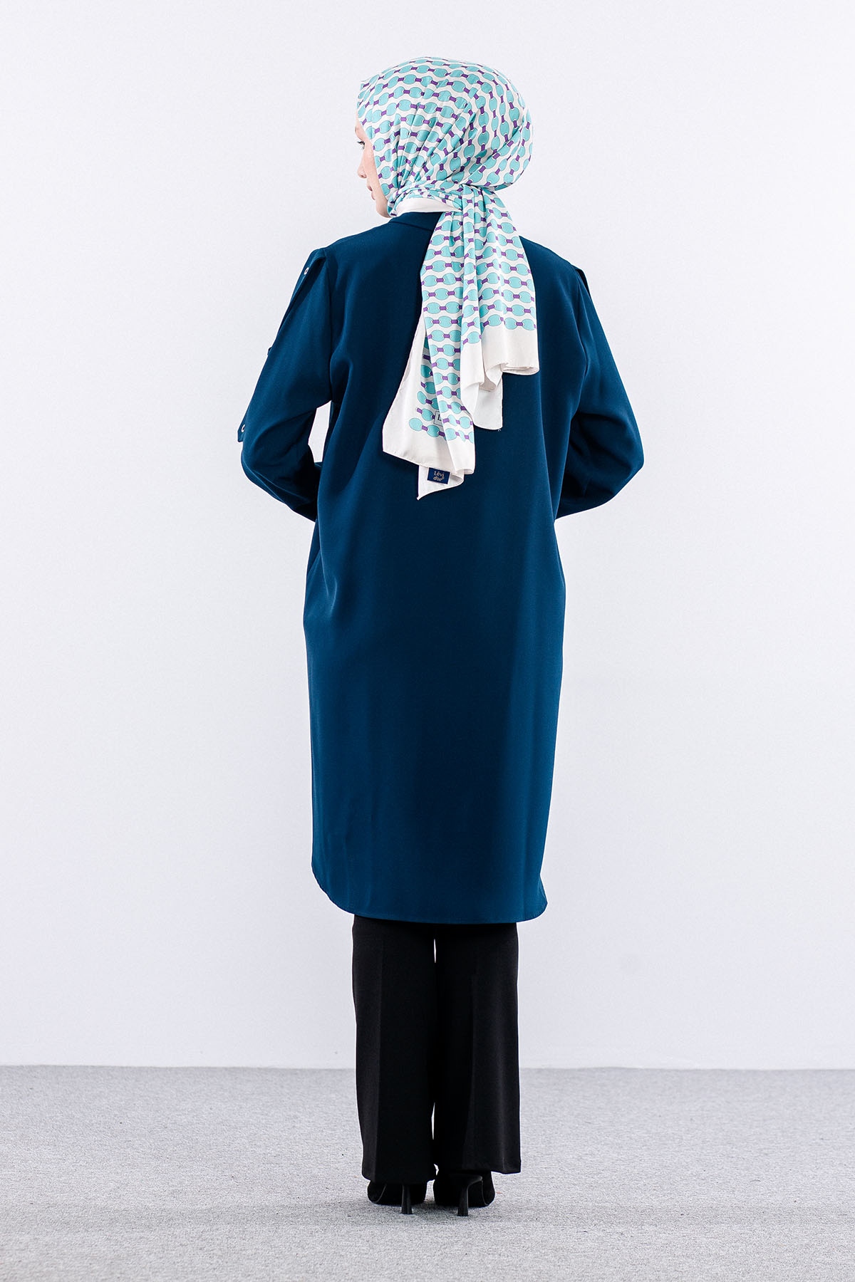 1090 Tunik 44-54 Omuz Kusgozu - Petrol - 5