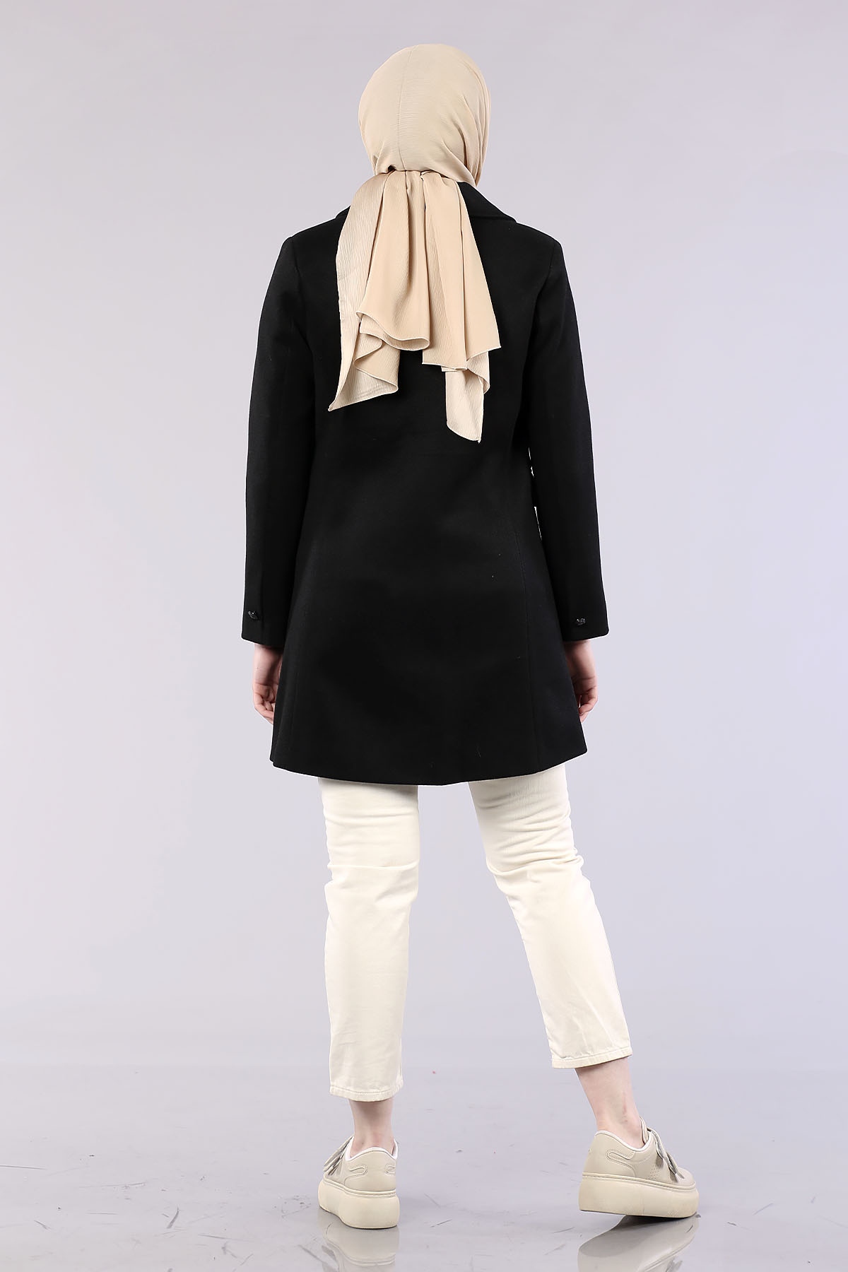 1109-50 çift Düğme Kap S-m-l - Siyah - 4