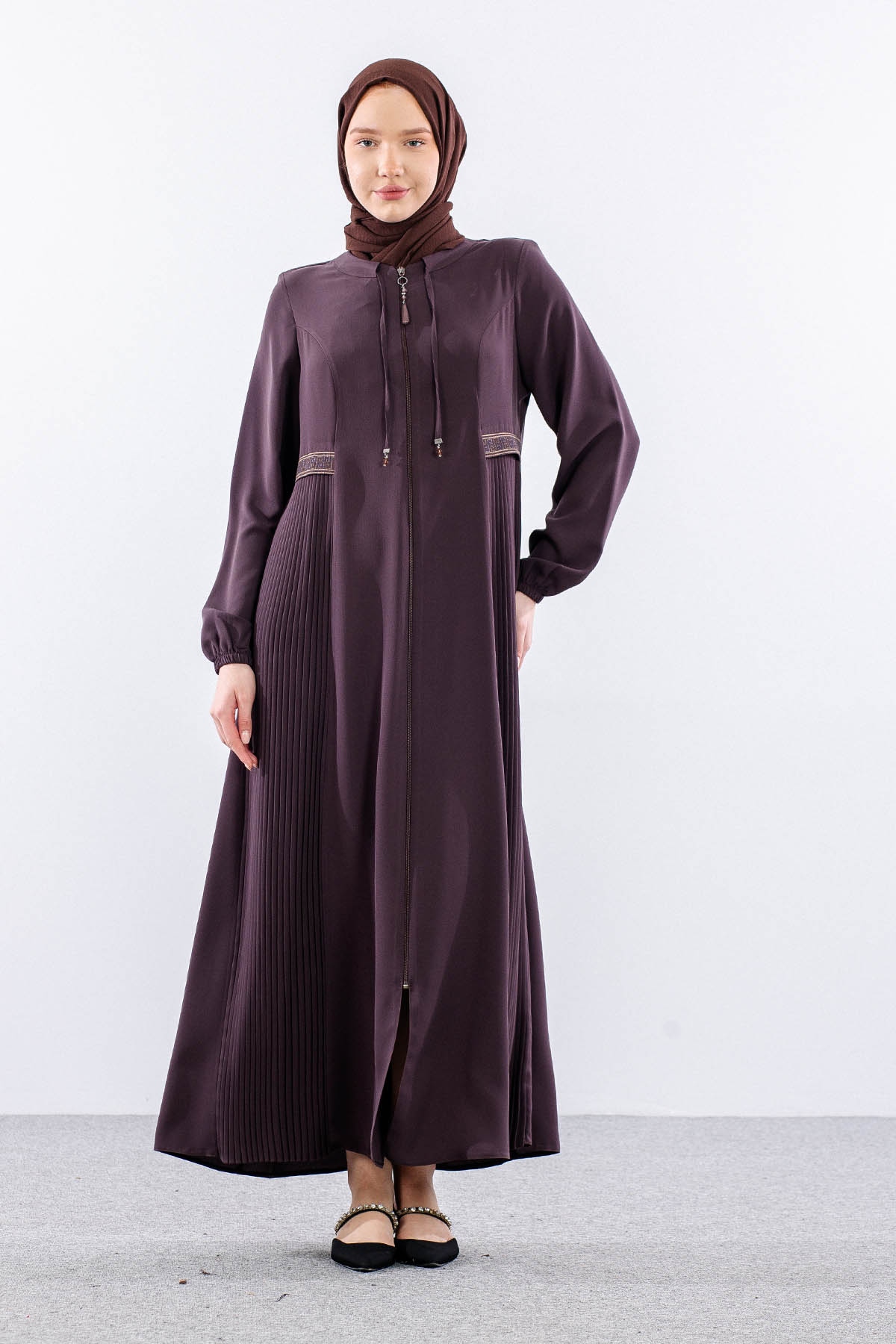 1114 Ferace 44-50 İzel Krep Yaz Kumas - K_vizon - 2