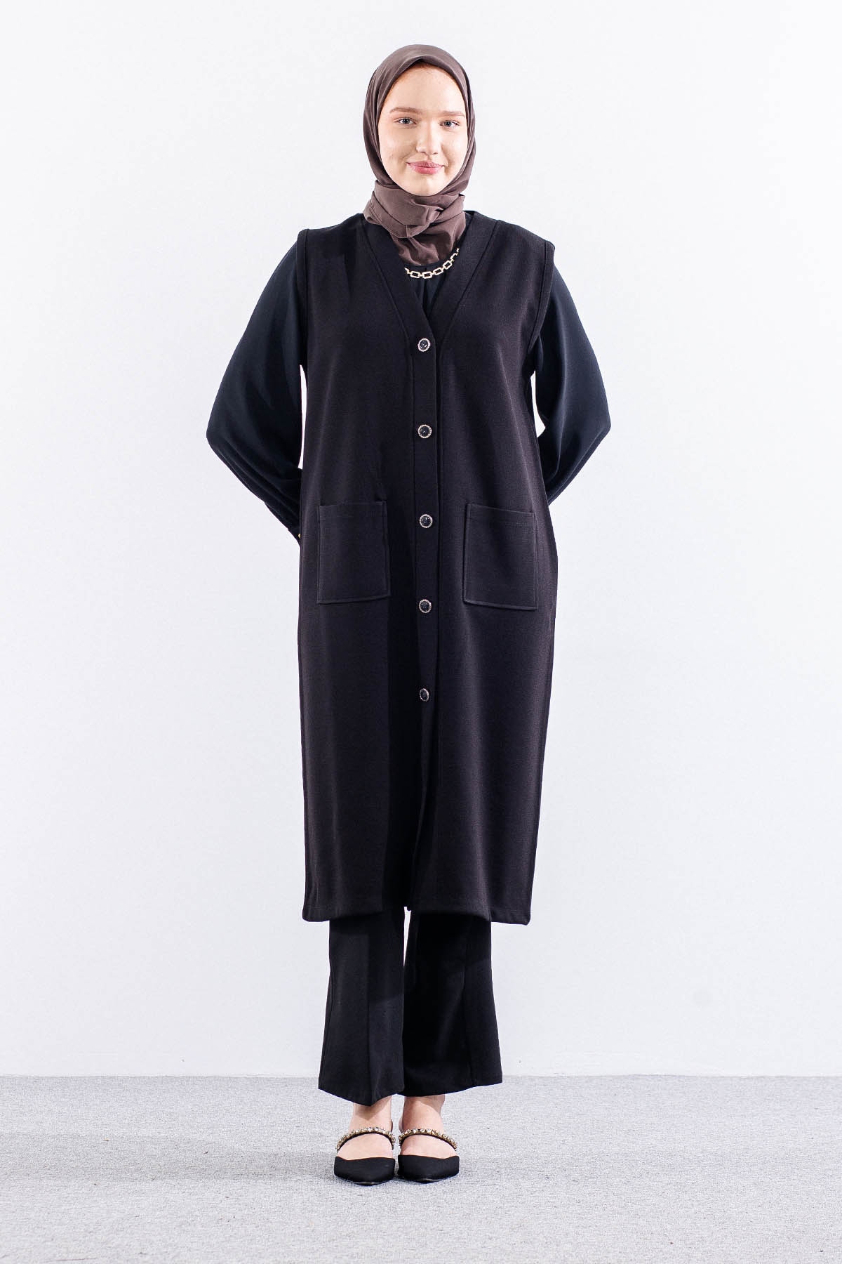 1146 Yelek L-4xl - Siyah - 1