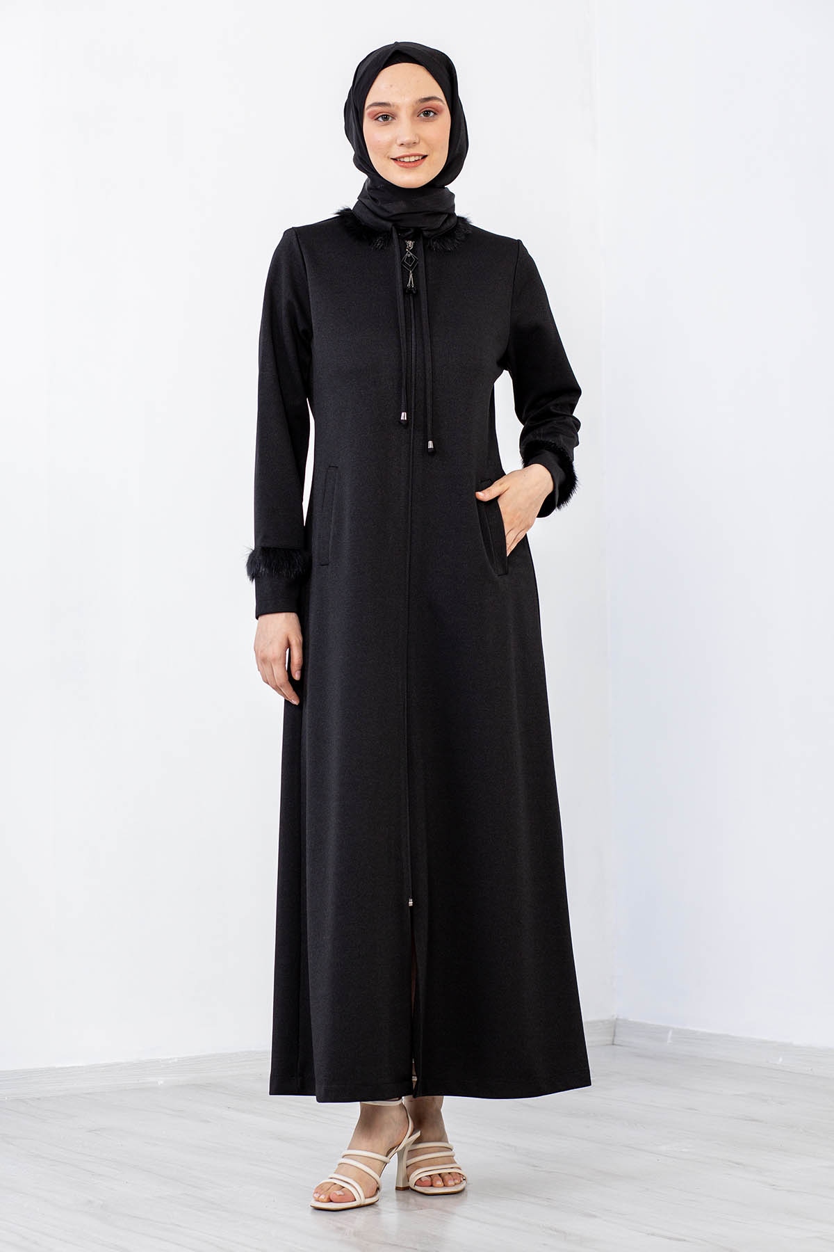 1173 Kiş Ferace 40-50 - Siyah - 2