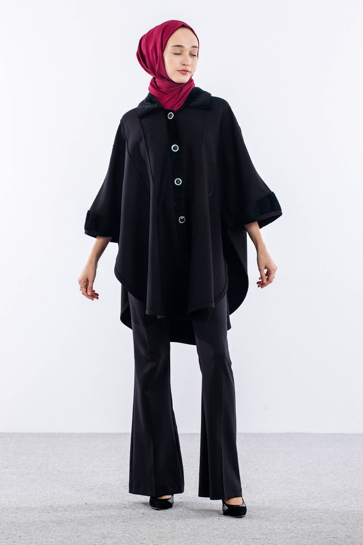 1173 Pelerin Panço L-2xl - Siyah - 2