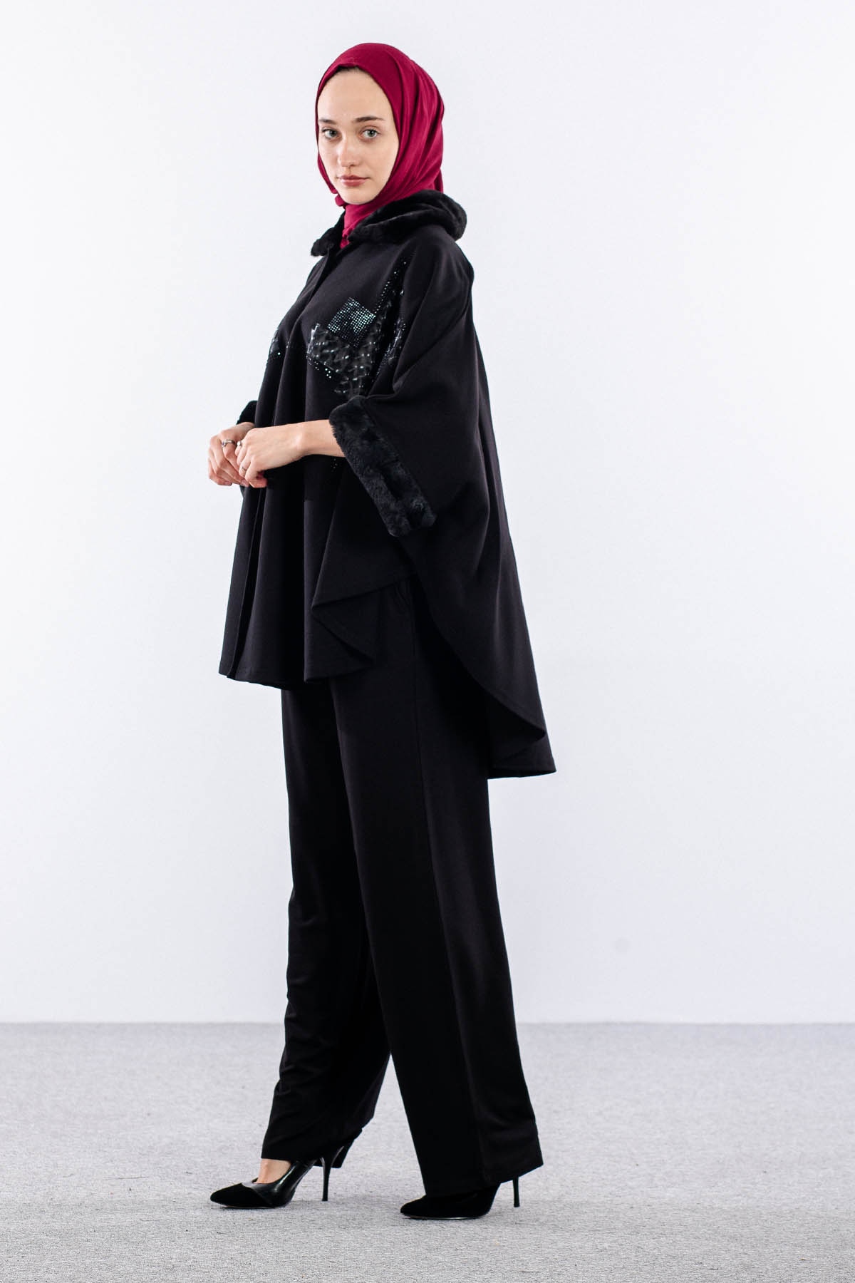 1174  Pelerin Panço L-2xl - Siyah - 2