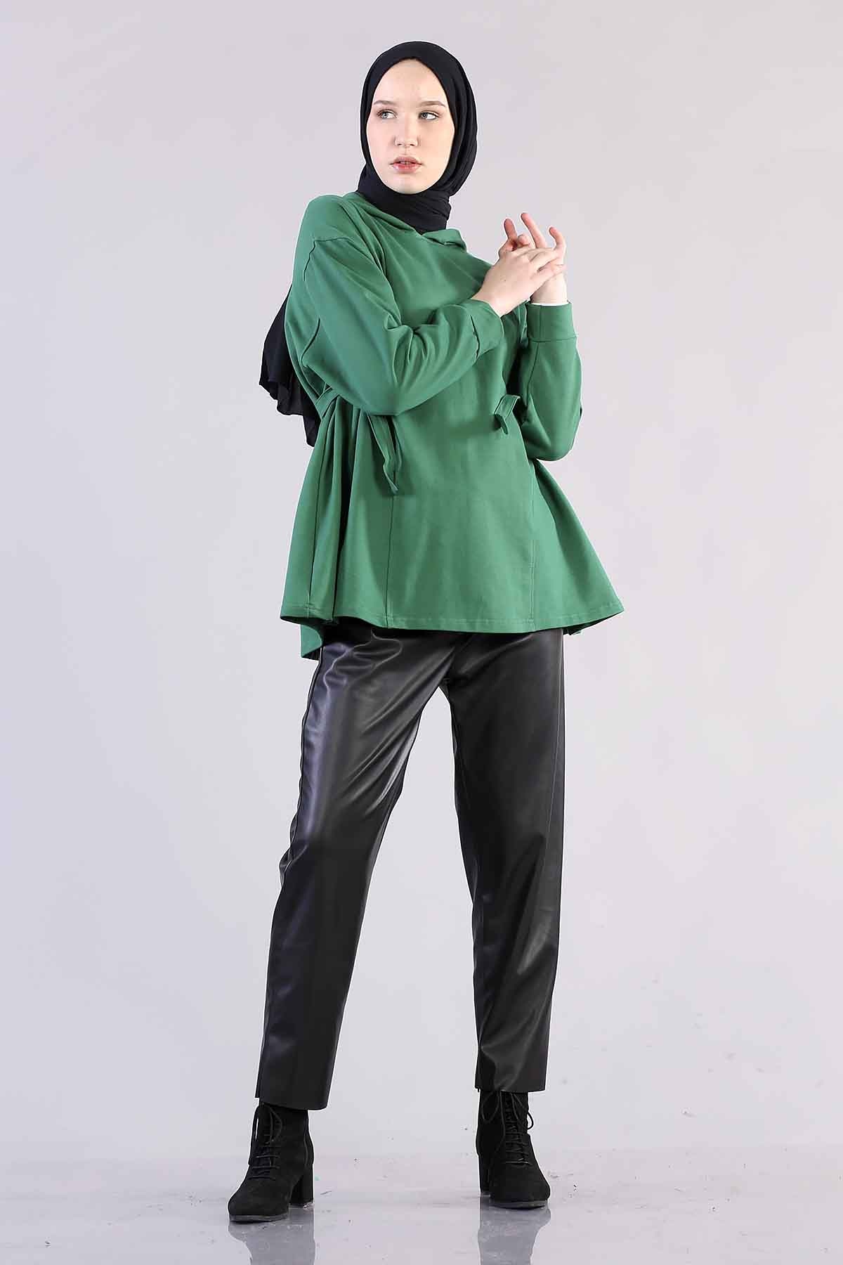 1183 Kemerli Tunik 38-44 - Zumrut - 2