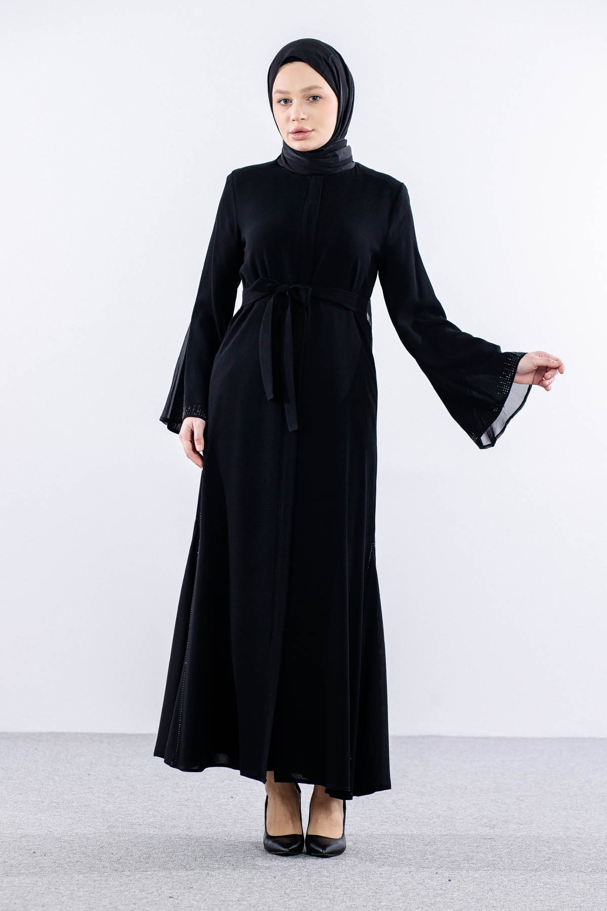 1199 Ferace 38-48 - Siyah - 1