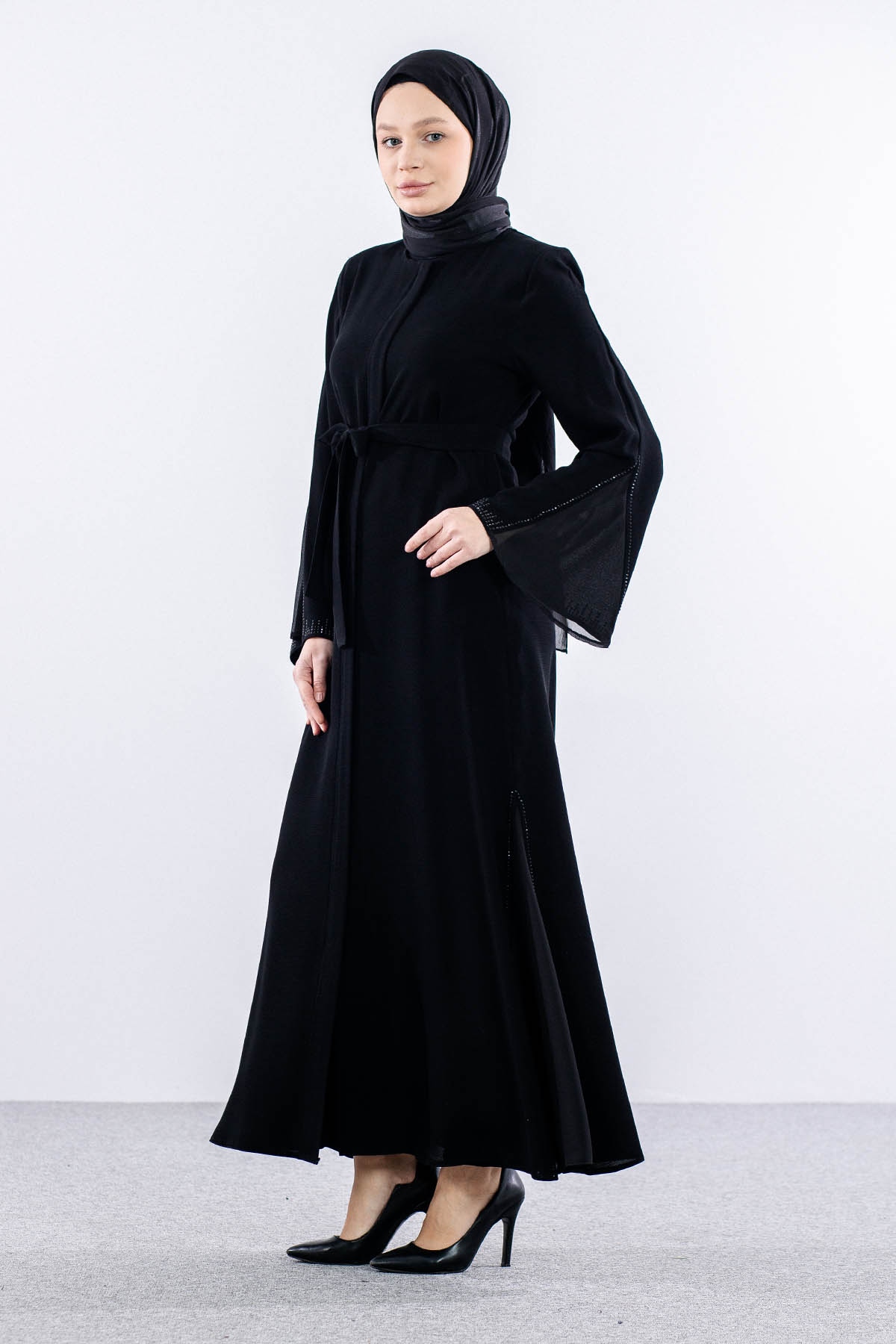 1199 Ferace 38-48 - Siyah - 3