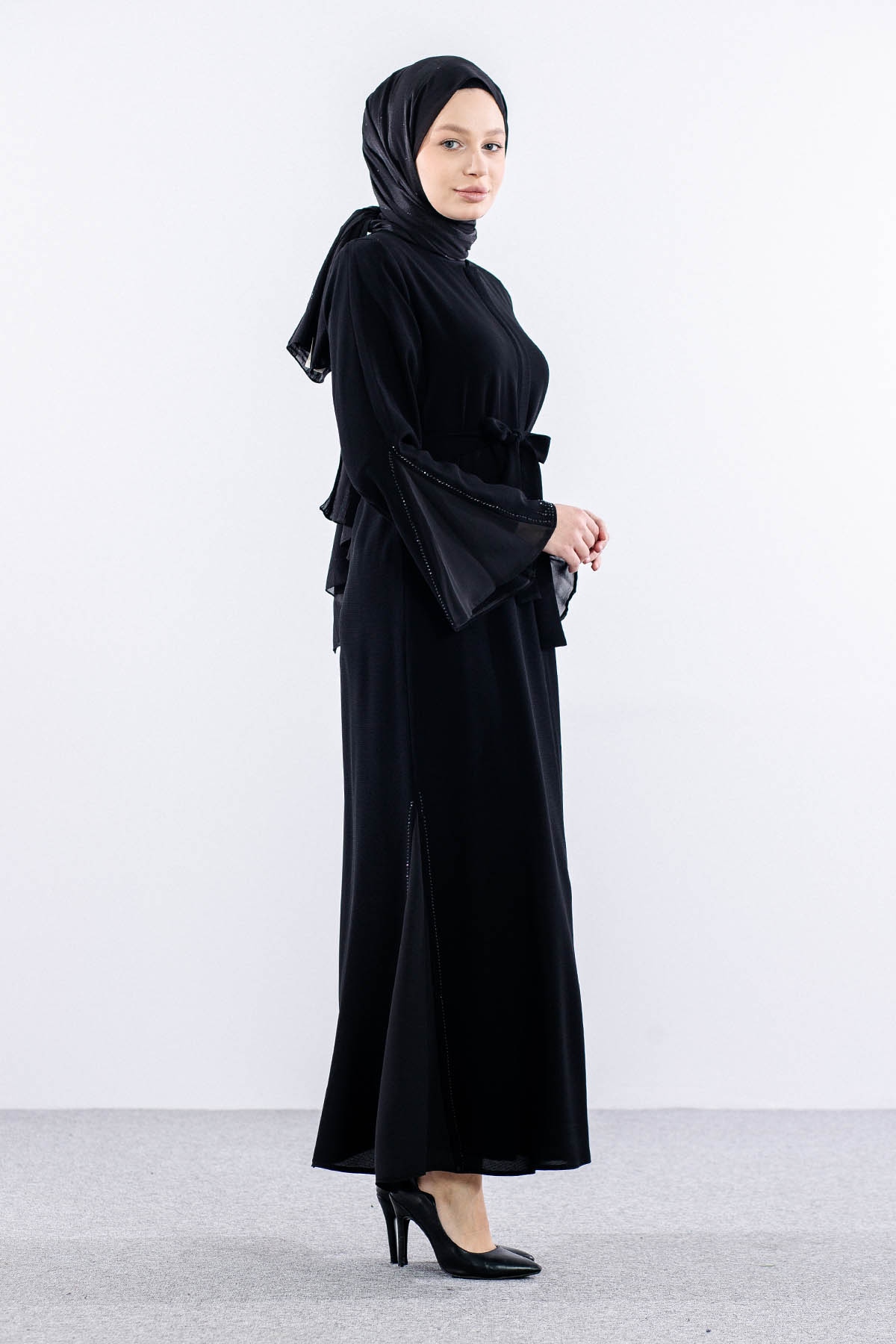 1199 Ferace 38-48 - Siyah - 4