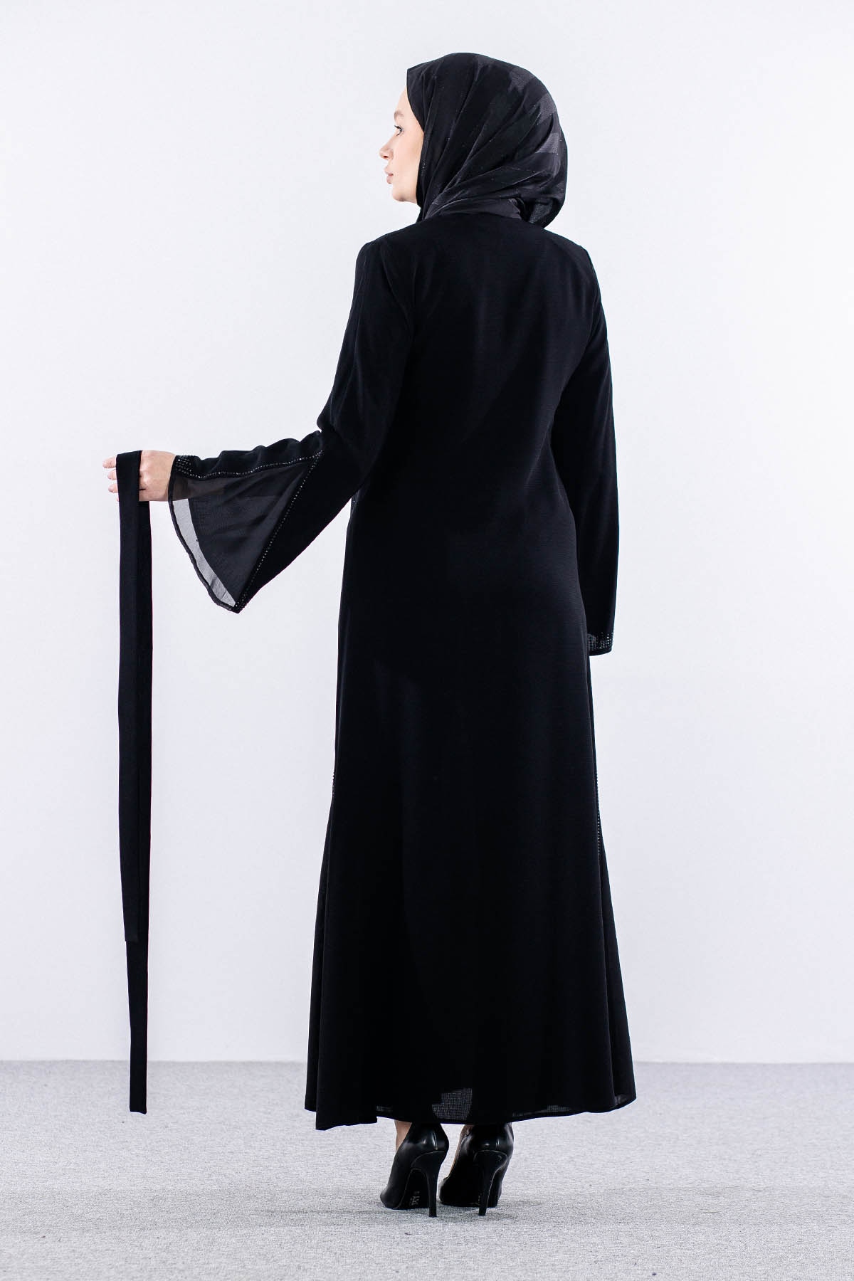 1199 Ferace 38-48 - Siyah - 5