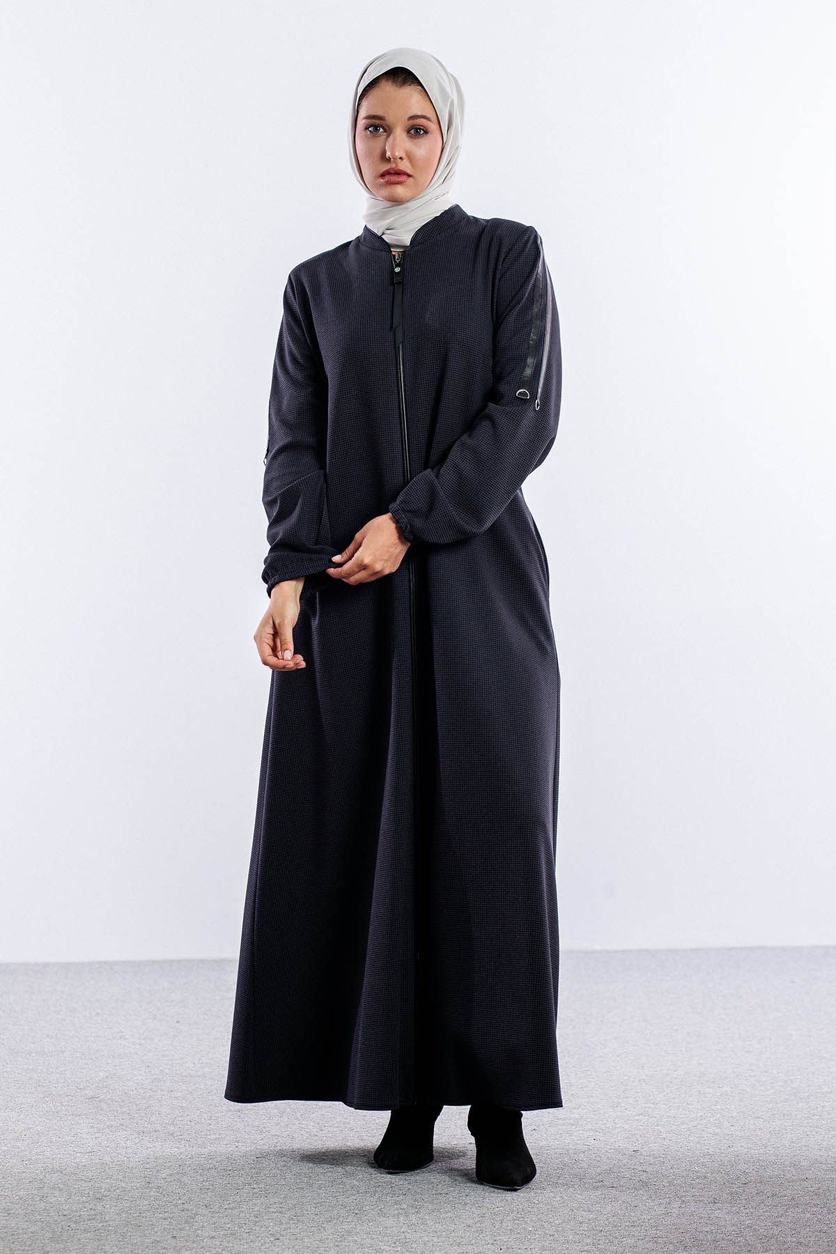 1240 Ferace Yeşim 44-54 - Gri - 1