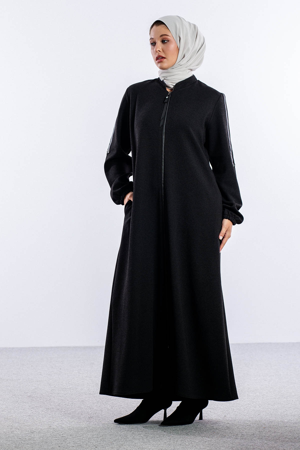 1240 Ferace Yeşim 44-54 - Siyah - 3