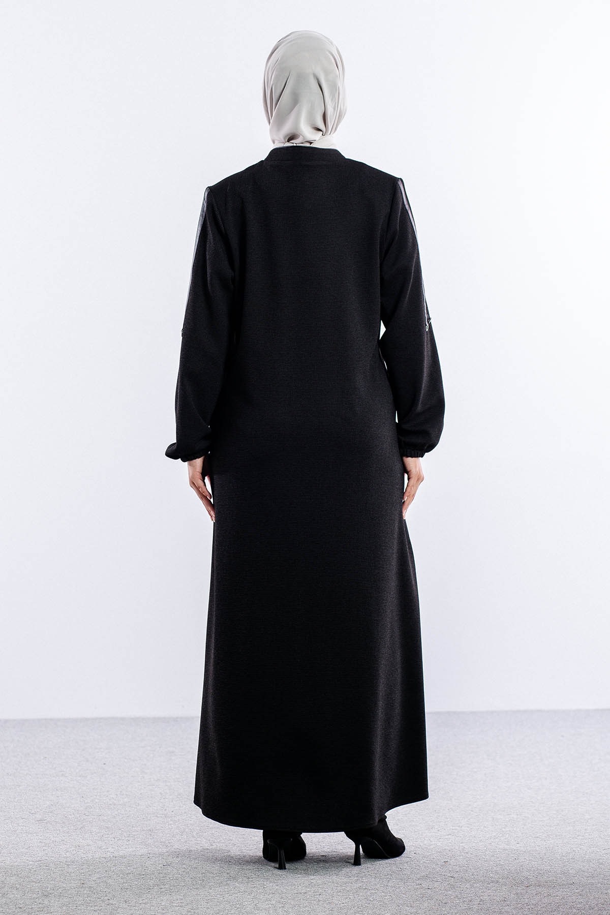 1240 Ferace Yeşim 44-54 - Siyah - 5