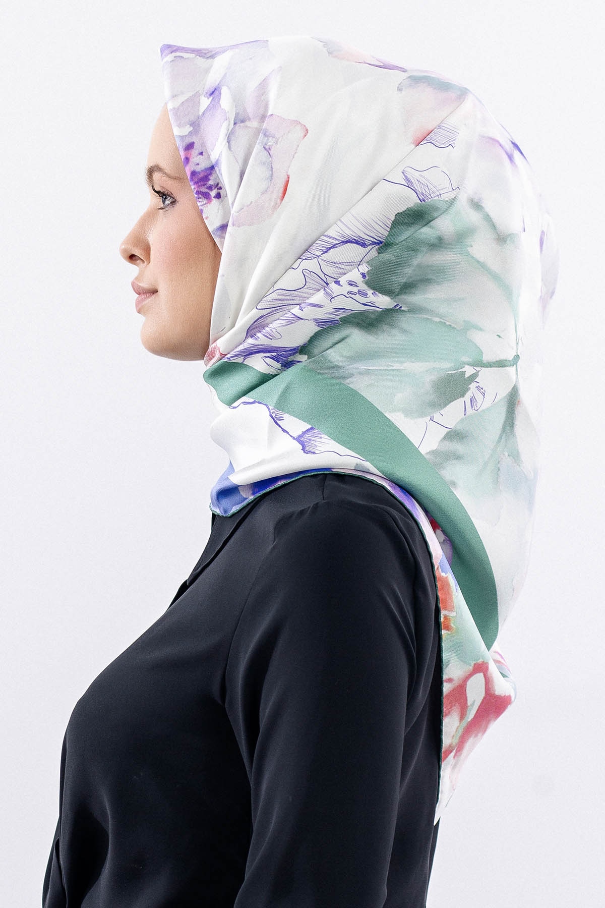 12511 İpek Eşarp Tvıl Dokuma 90*90 - Lila - 2