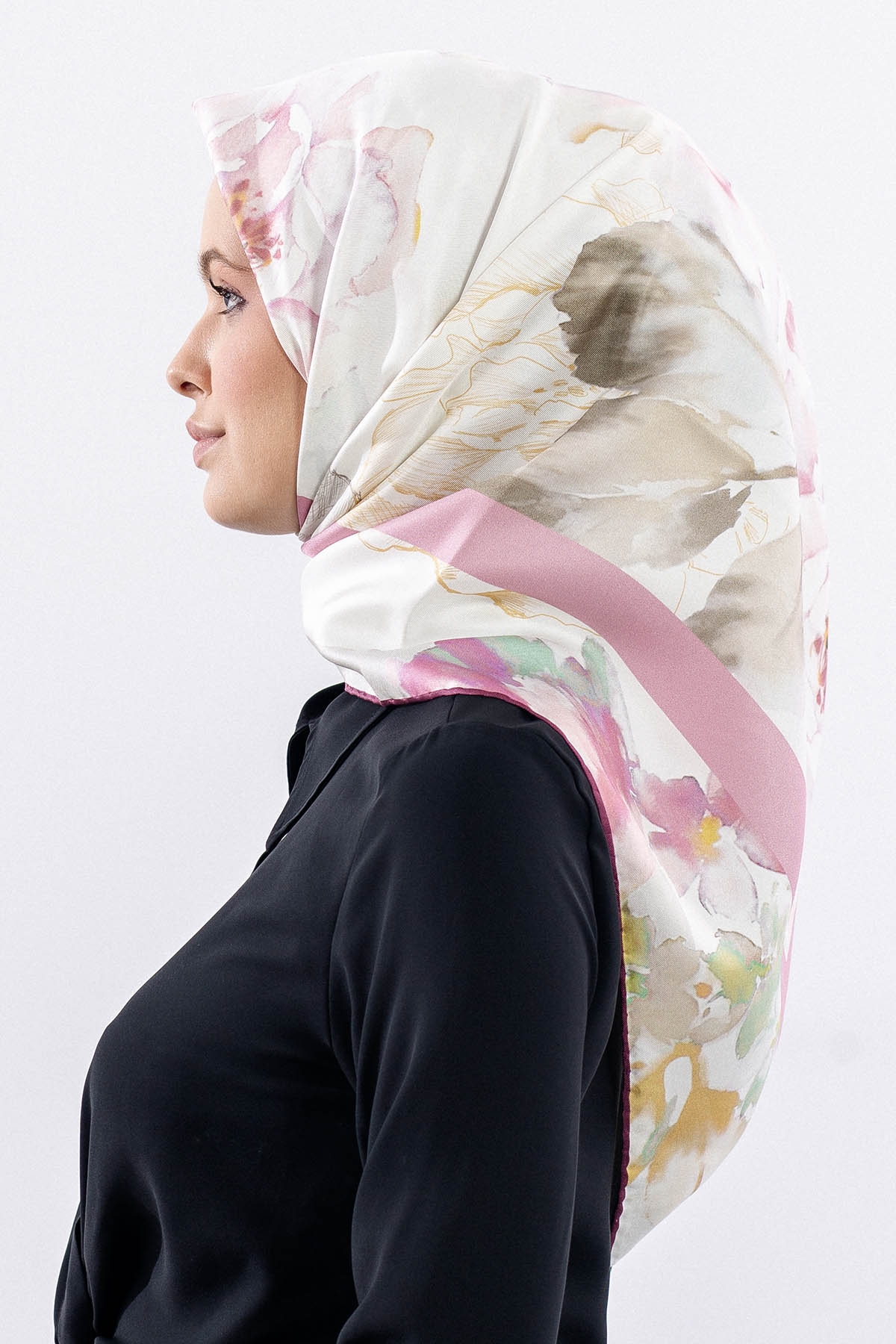 12511 İpek Eşarp Tvıl Dokuma 90*90 - Visne - 2