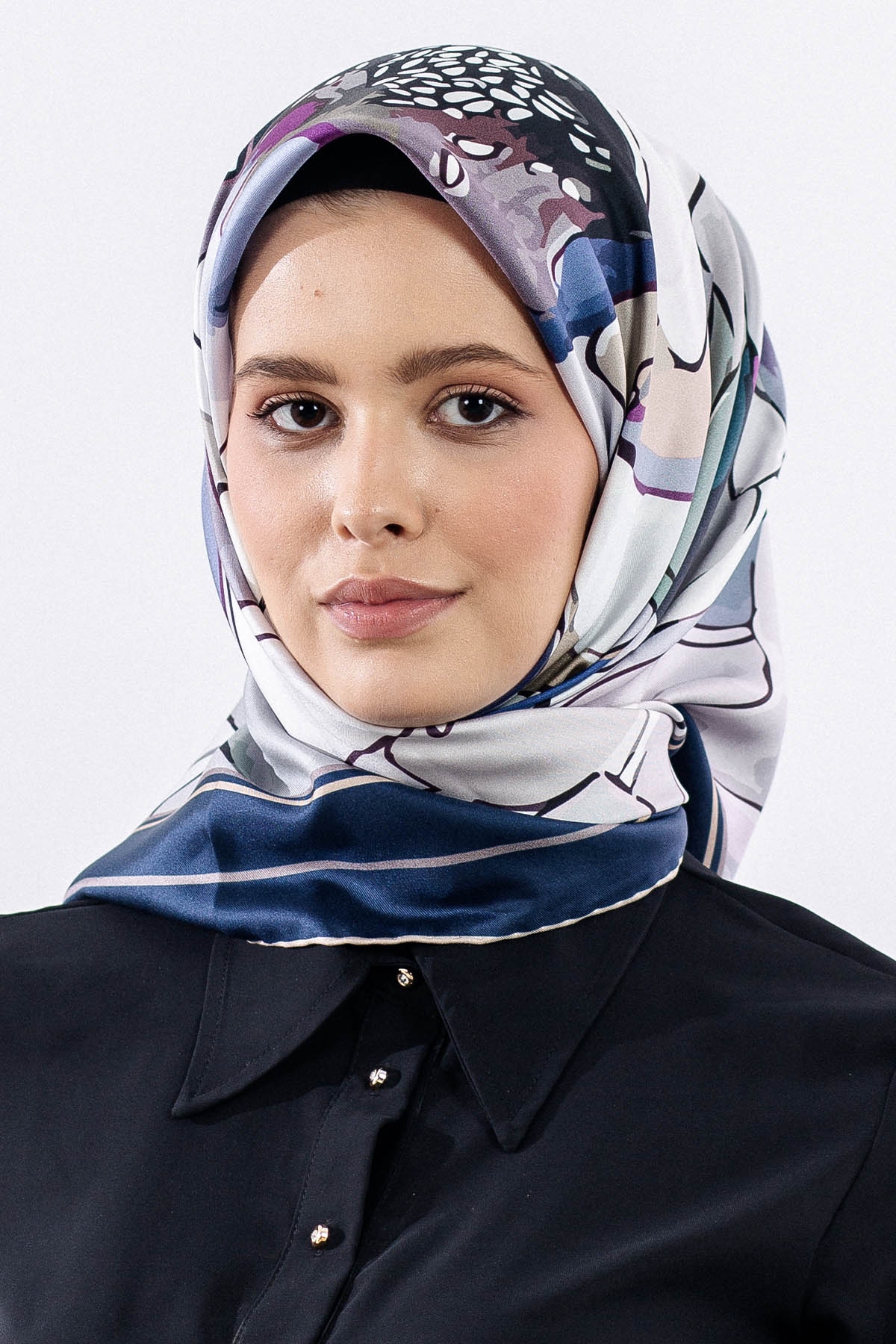 12513 İpek Eşarp Tvıl Dokuma - Laci_gri - 1