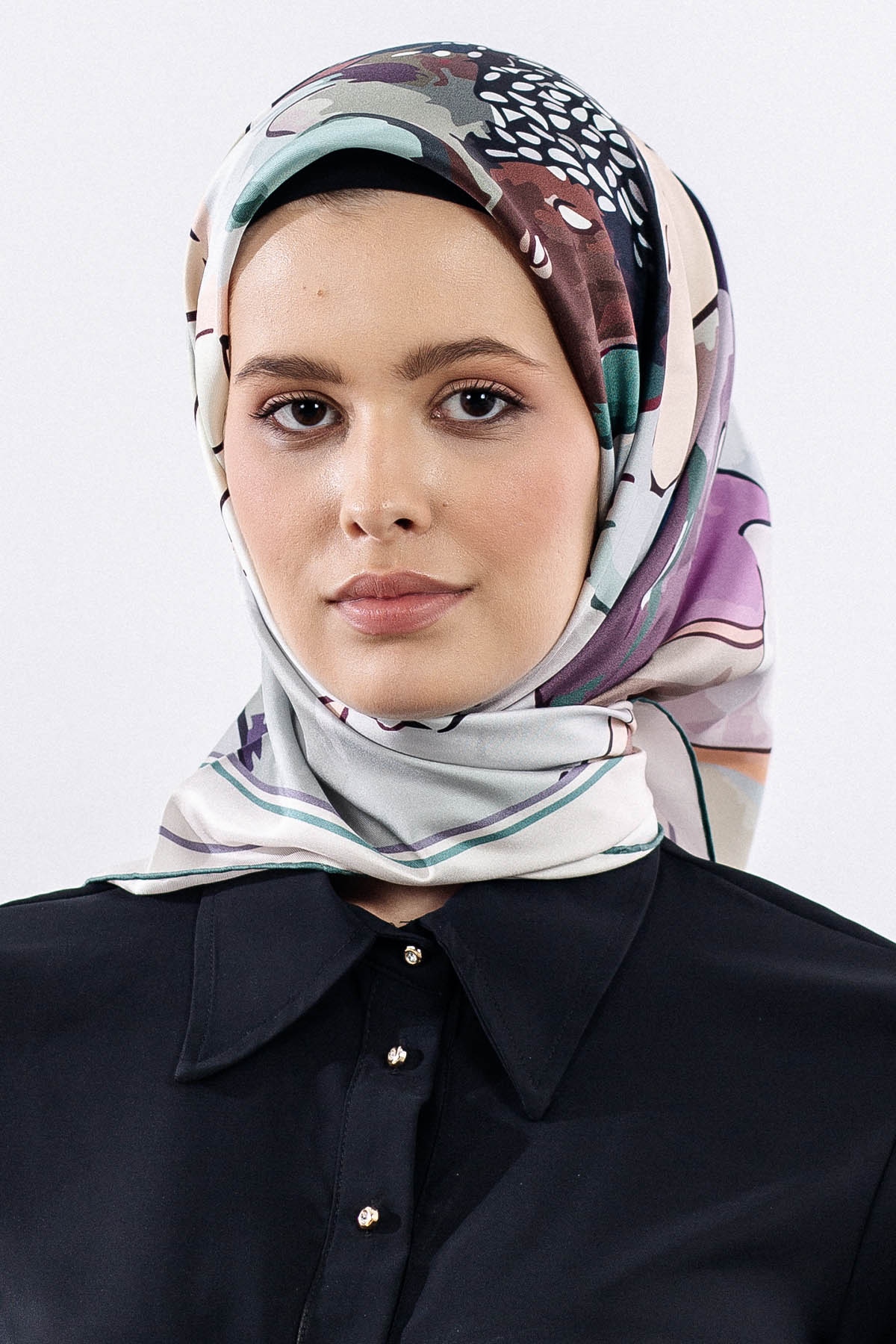 12513 İpek Eşarp Tvıl Dokuma - Yesil - 1