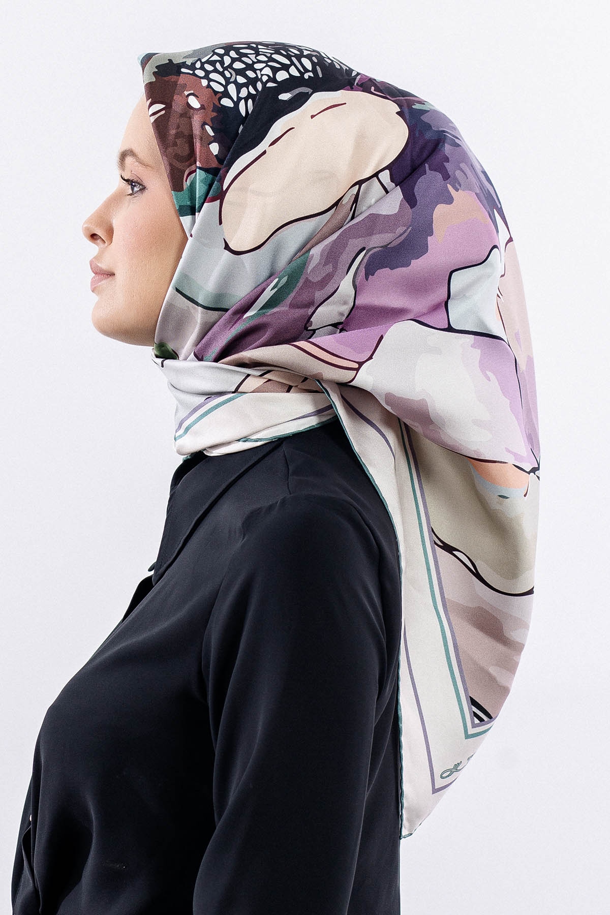 12513 İpek Eşarp Tvıl Dokuma - Yesil - 2