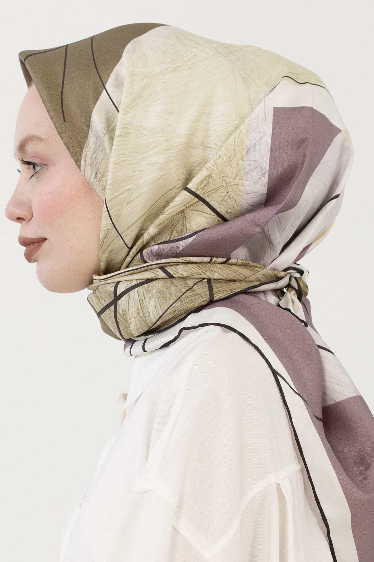 12790 İpek Eşarp Tvil - Siyah_yesil - 2