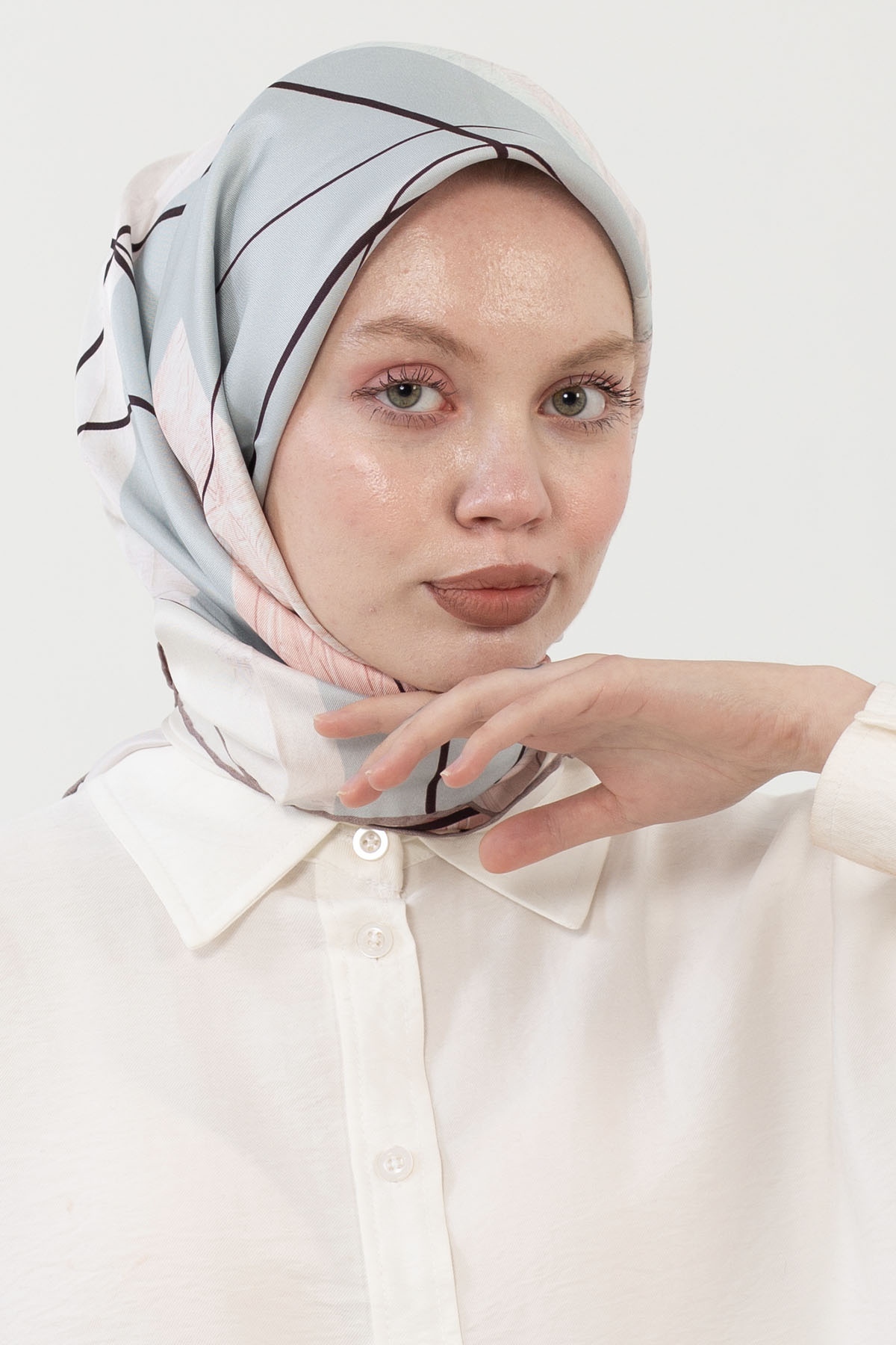 12790 İpek Eşarp Tvil - Vizon_pudra - 2