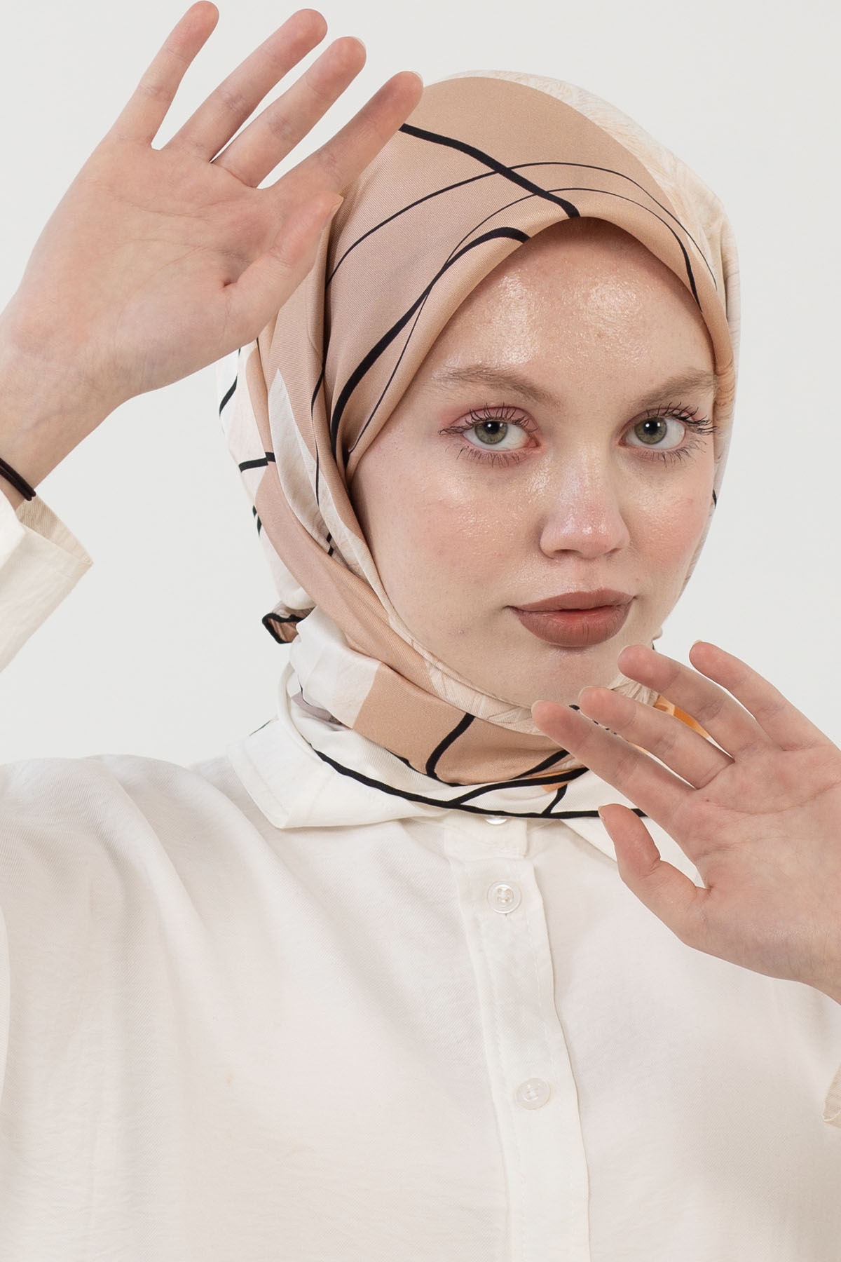 12790 İpek Eşarp Tvil - Vizon_siyah - 1