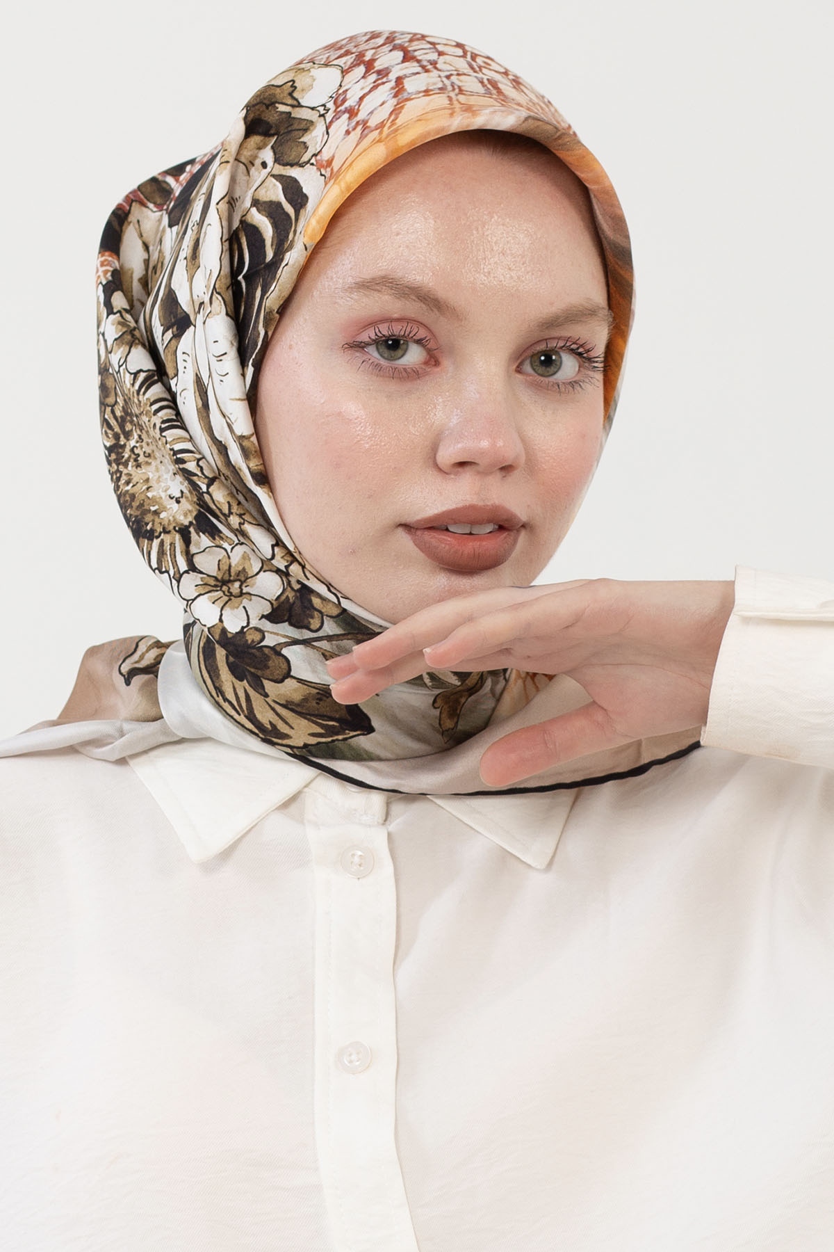 12795 İpek Eşarp Tvil - Vizon - 1