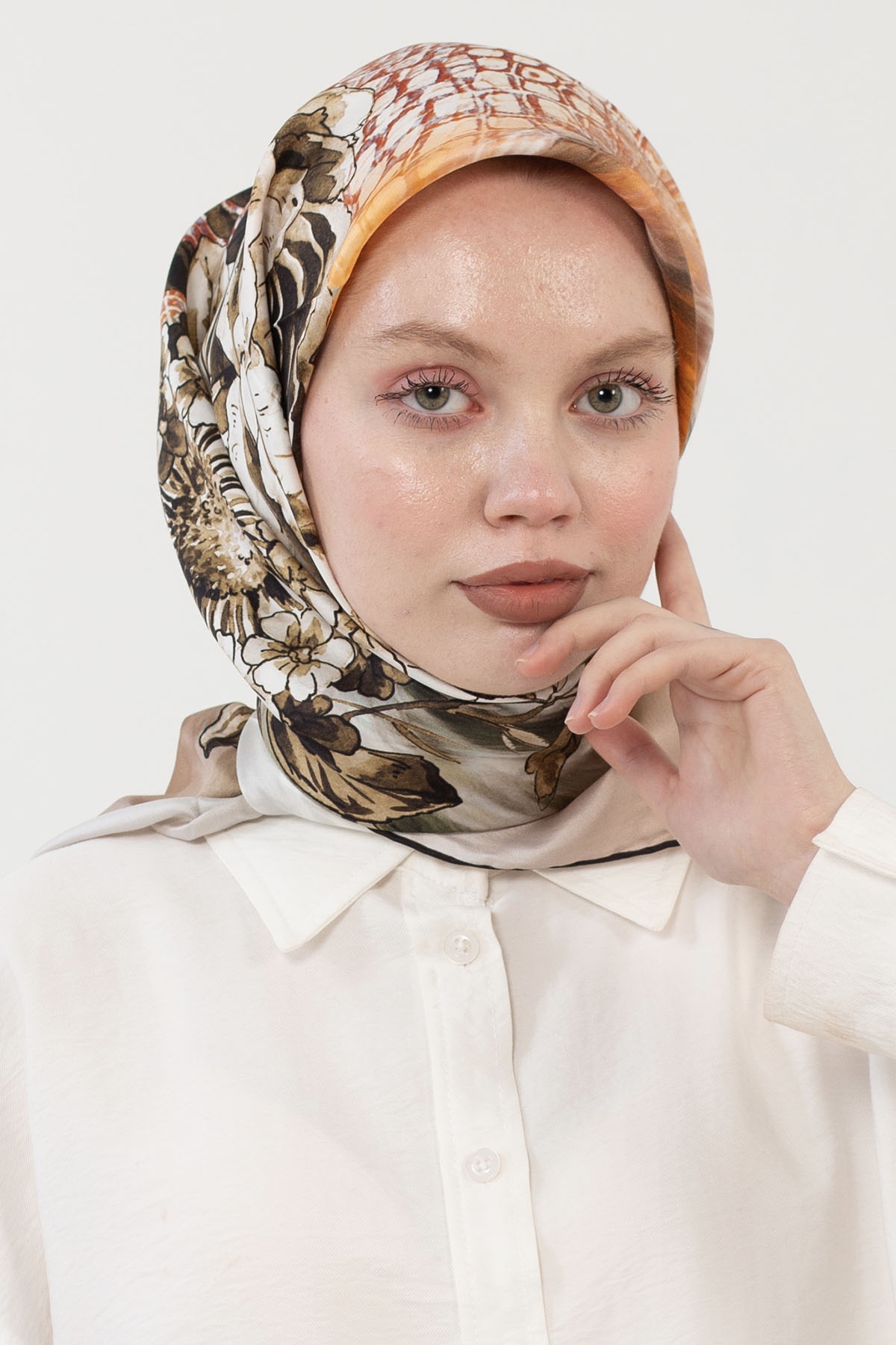 12795 İpek Eşarp Tvil - Vizon - 2