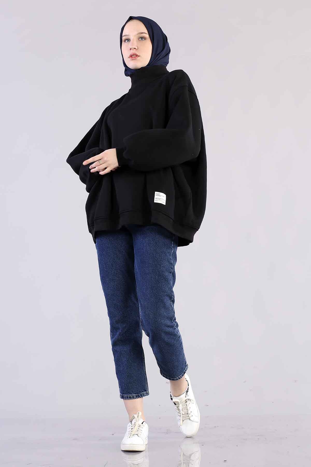 1305 Yarim Balikçi Tunik Tek - Siyah - 1