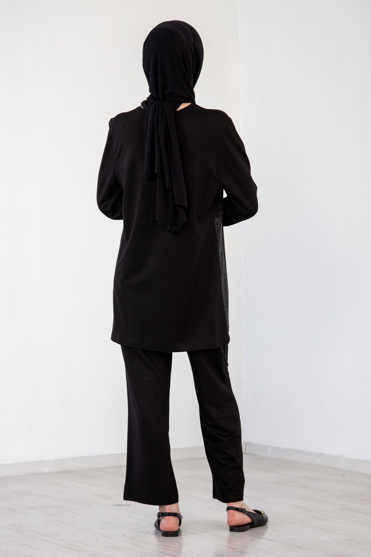 1340 Takim L-3xl Deri Detay - Siyah - 4