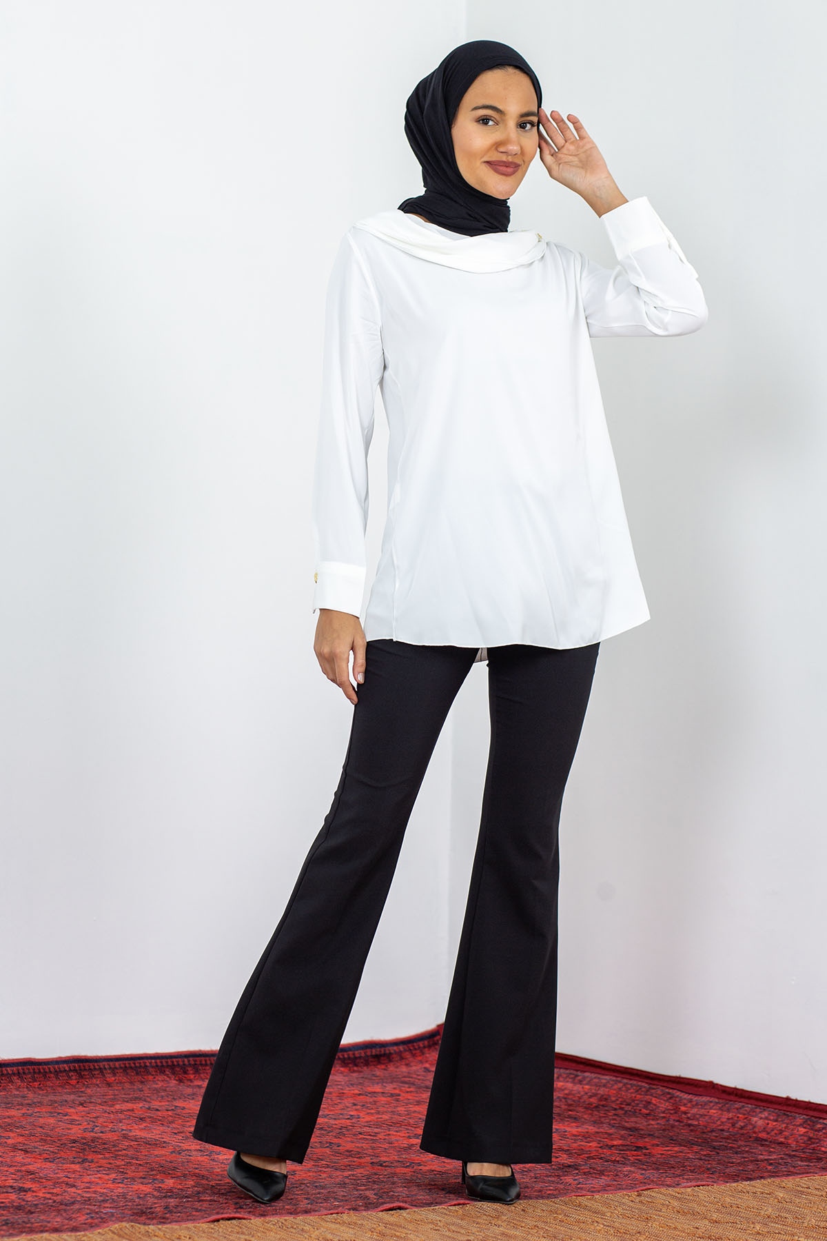 1444 Bluz 38-44 Flar - Ekru - 2