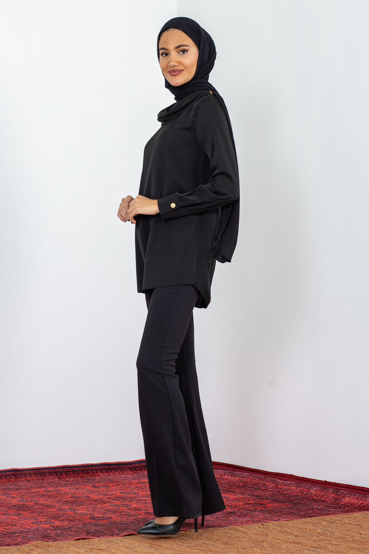 1444 Bluz 38-44 Flar - Siyah - 3