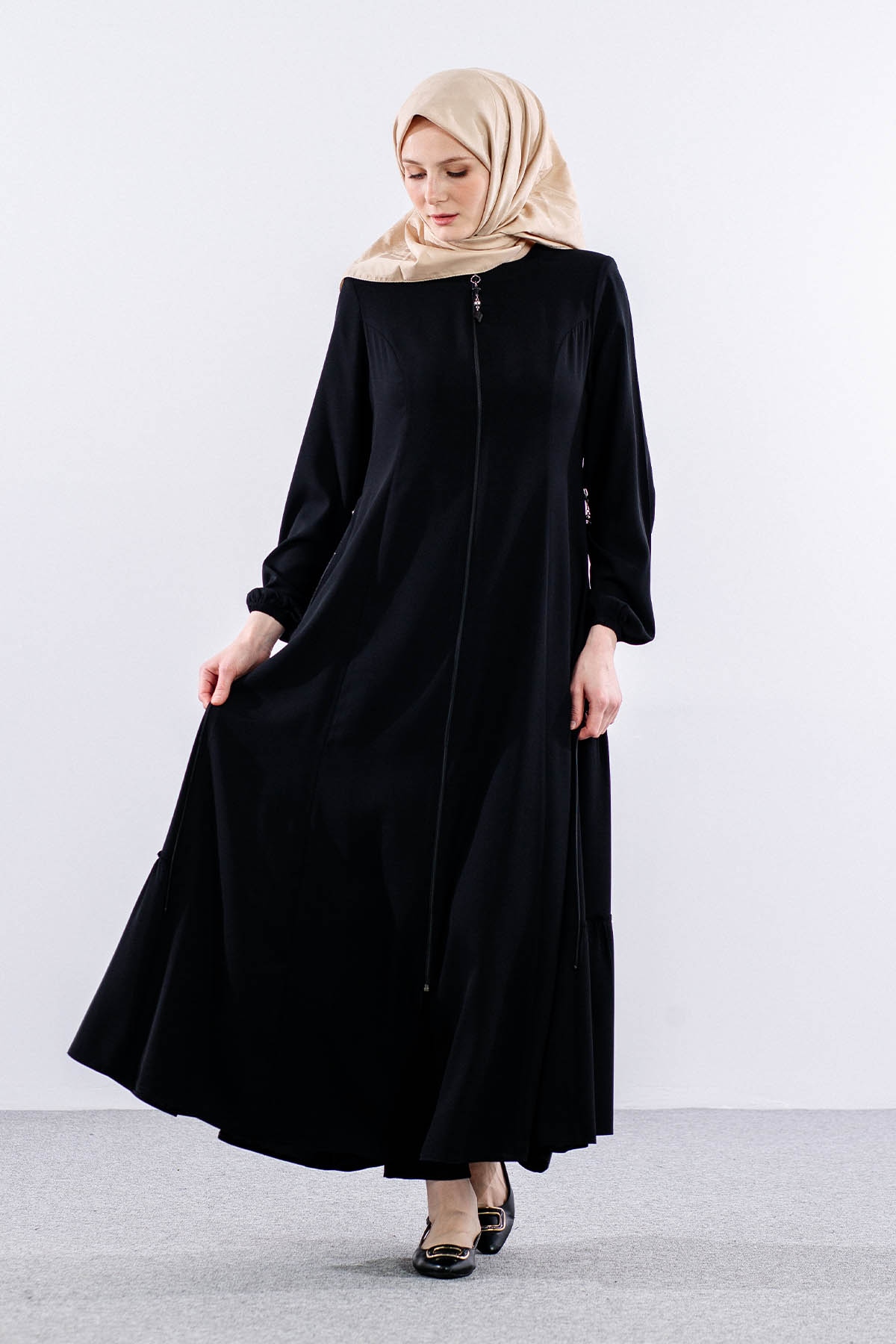 1484 Ferace 42-52 Ayşil - Siyah - 1